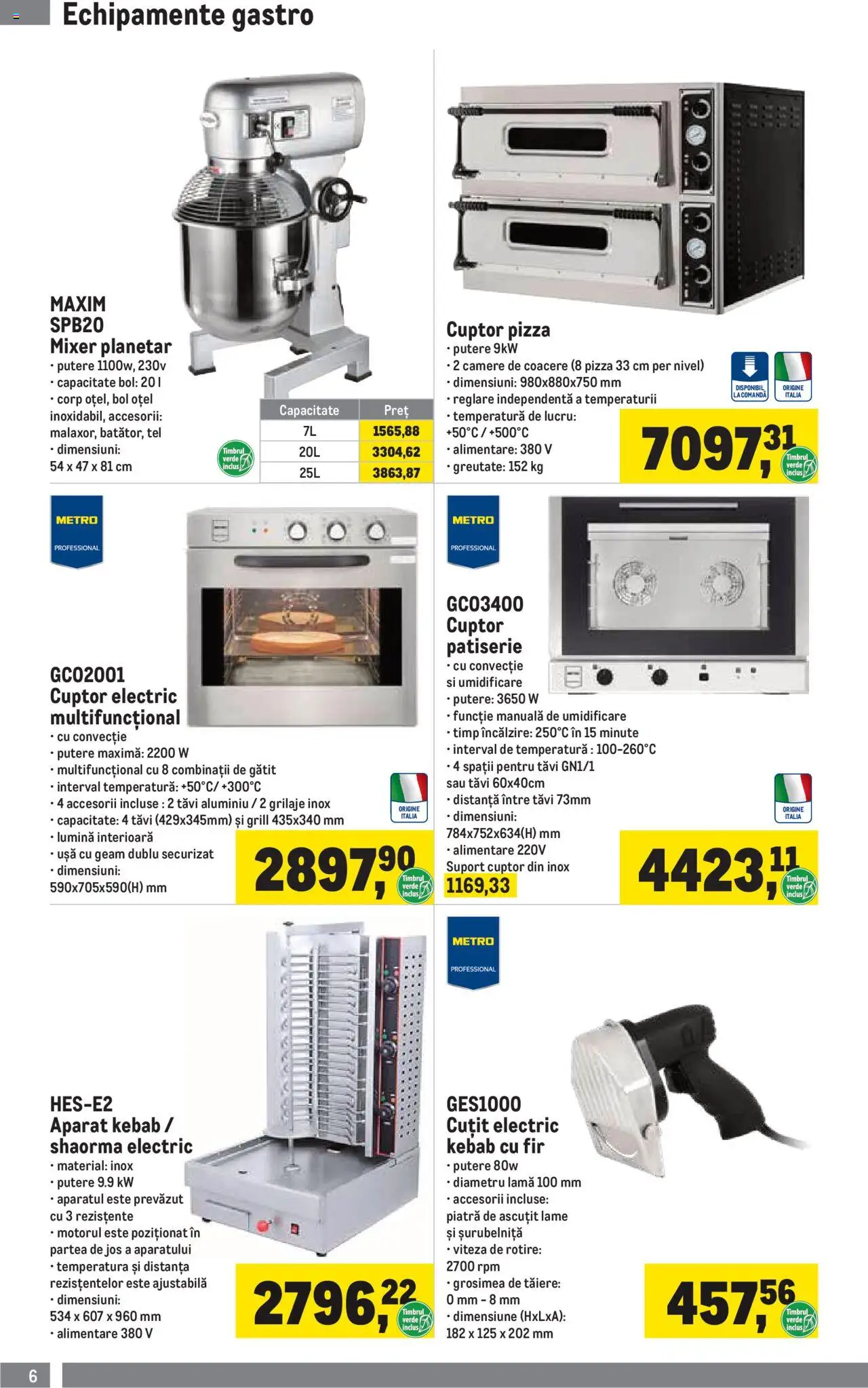 Metro catalog - Soluții Nealimentare pentru HoReCa – valabil de la 01.07.2025 | Pagină: 6 | Produse: Cuptor, Grill, Mixer, Pizza