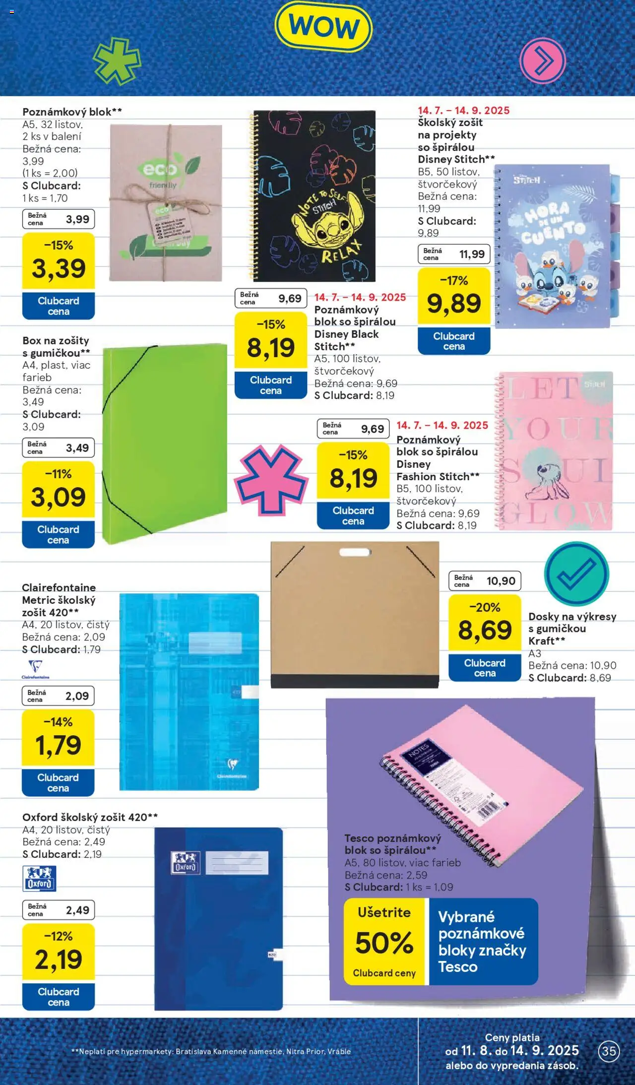 Tesco Hypermarket - leták │ platný od 20.08.2025 | Strana: 35 | Produkty: Zošit, Notebook