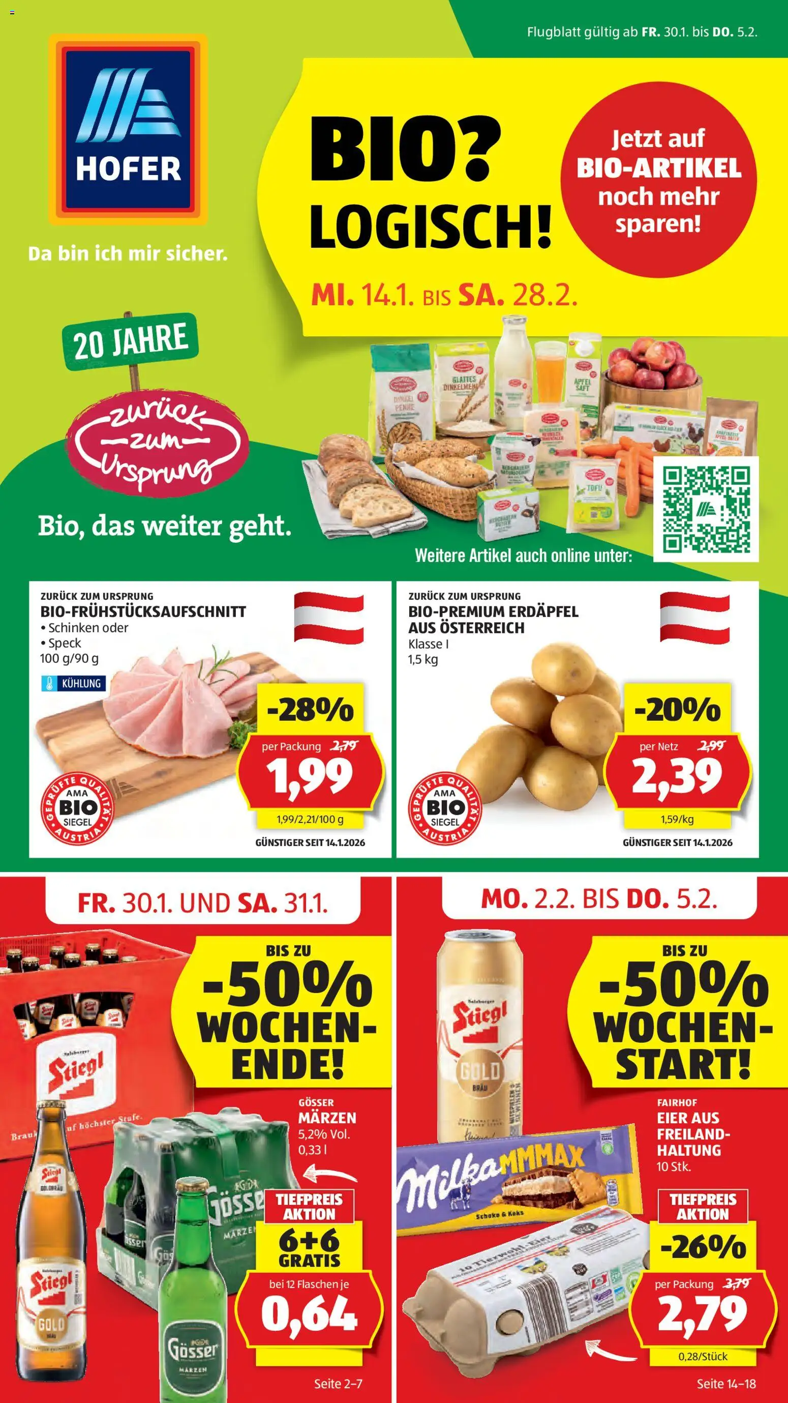 Hofer AT akciós ujság - amely érvényes a következő dátumtól: 30.01.2026 | Oldal: 1 | Termékek: Gösser, Tofu, Penne