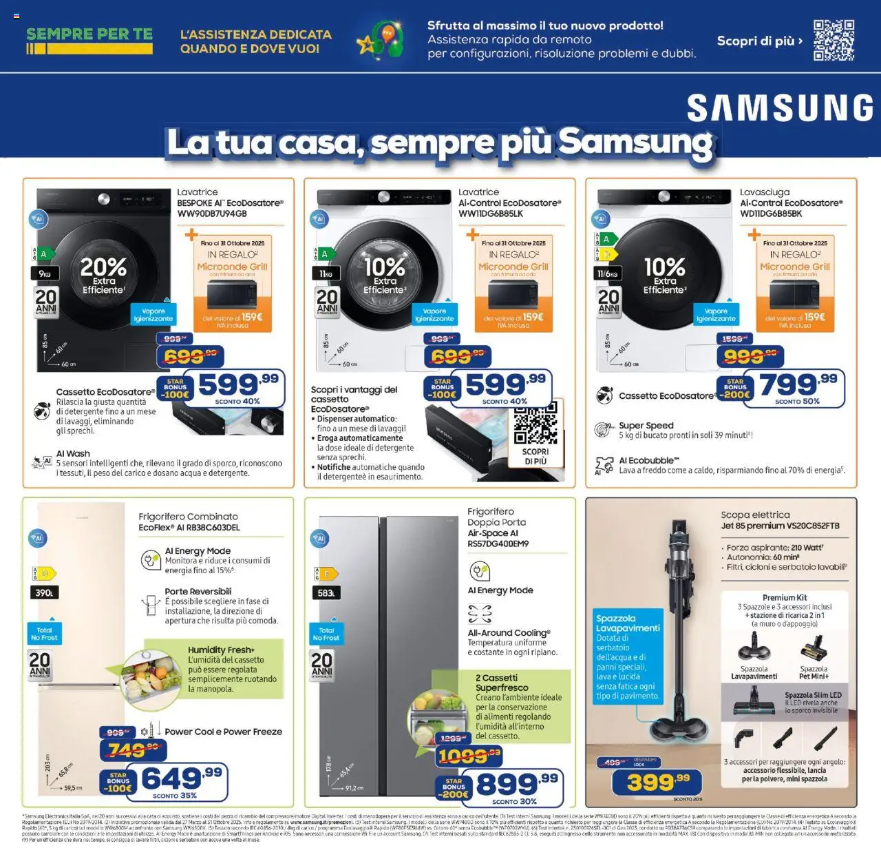 Volantino Euronics del 25.09.2025 | Pagina: 15 | Prodotti: Spazzola, Scopa, Frigorifero, Frigorifero combinato