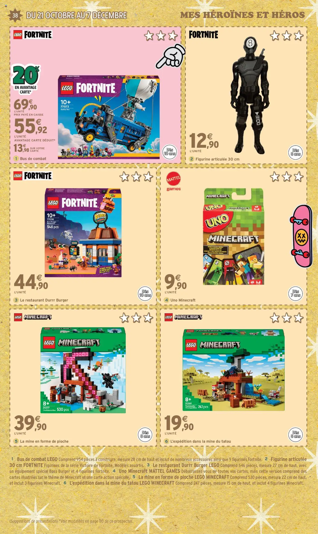 {H1} | Page: 38 | Produits: Légo, Mais, Figurines, Thé