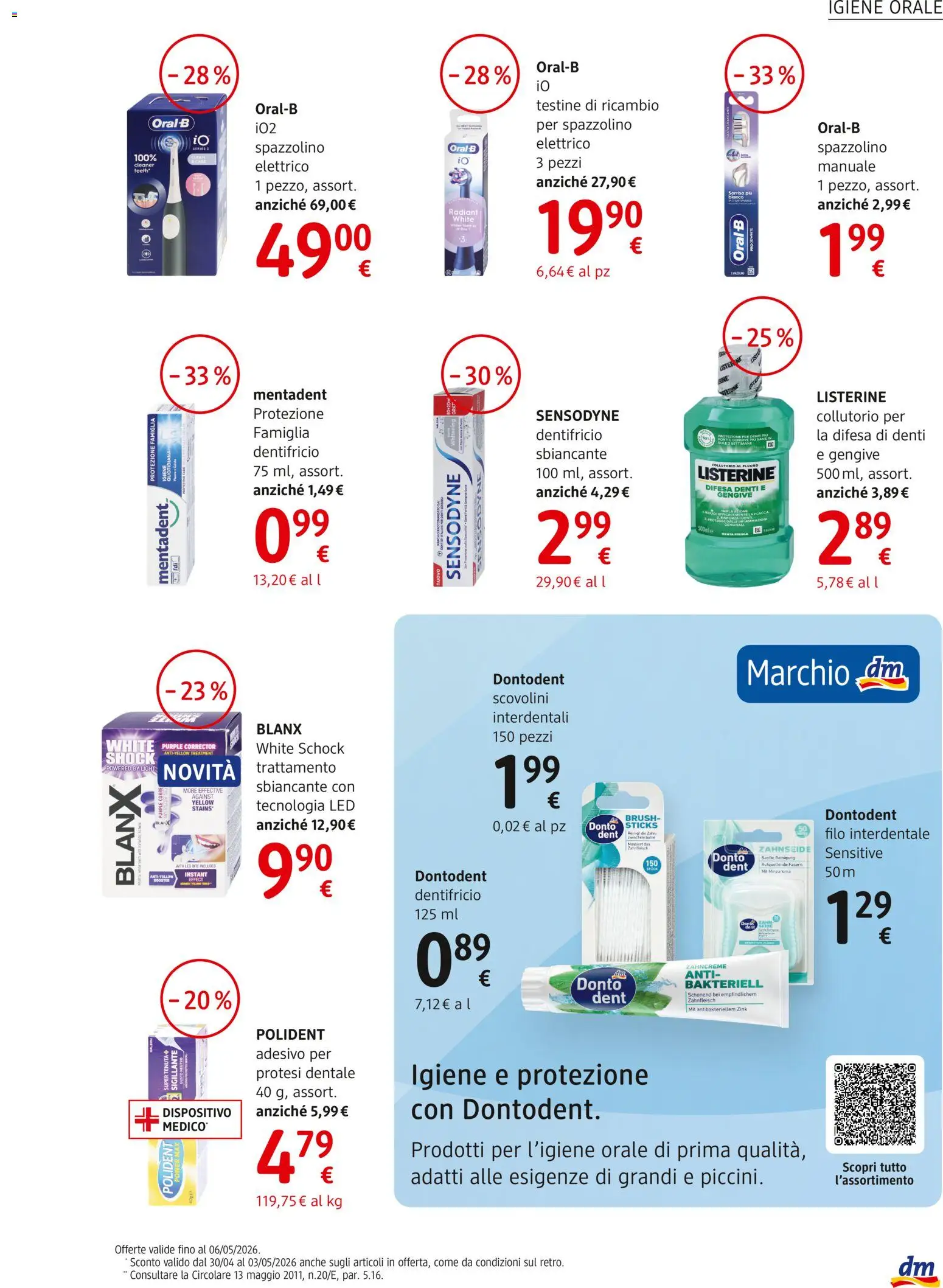 Volantino dm drogerie markt del 30.04.2026 | Pagina: 9 | Prodotti: Dentifricio, Spazzolino, Collutorio, Filo interdentale