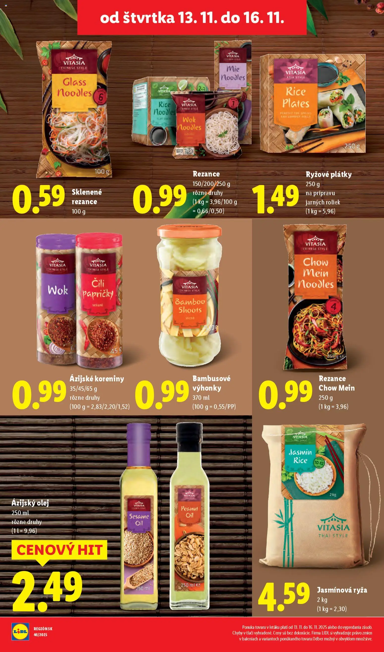 Nové Lidl akcie – leták je platný od 13.11.2025 | Strana: 32 | Produkty: Olej, Ryža, Rezance