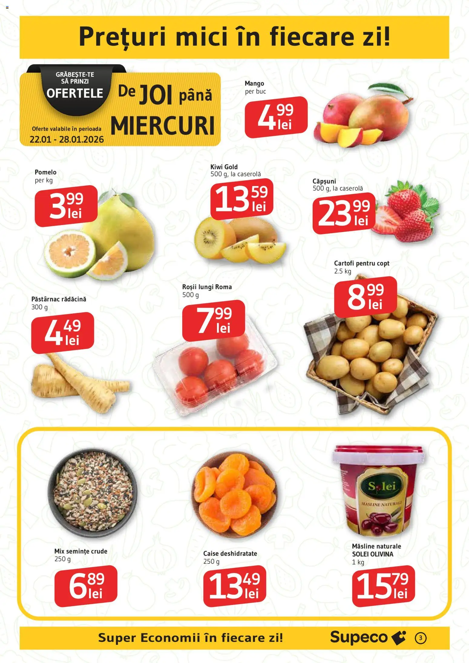 Noul catalog Supeco – valabil de la 22.01.2026 | Pagină: 3 | Produse: Măsline, Kiwi, Ahtapot, Mango
