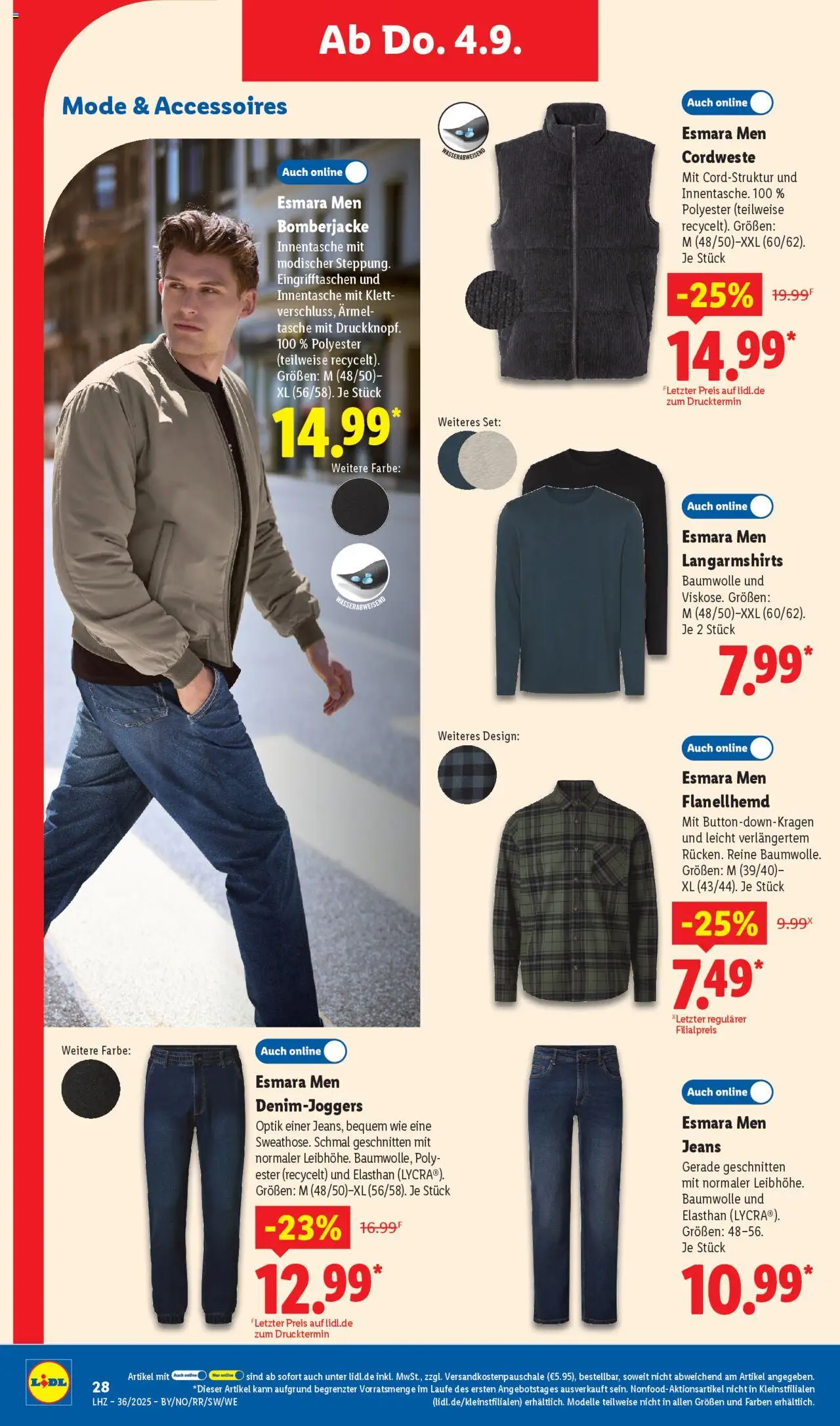Lidl Exklusive Vorschau Bestwig - gültig ab dem 01.09.2025 | Seite: 18 | Produkte: Tasche, Bomberjacke, Jeans
