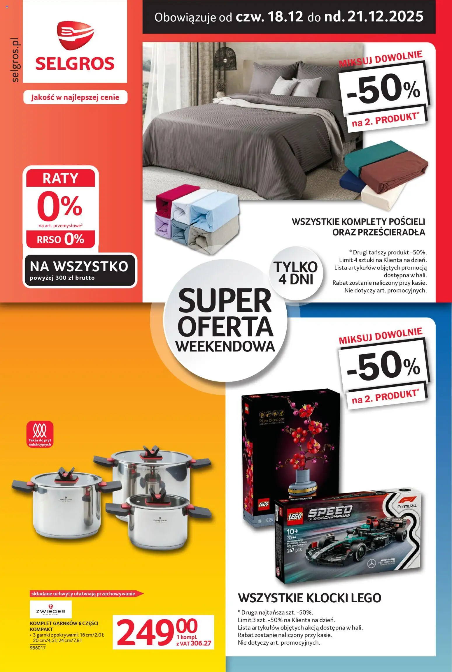 Selgros cash&carry Gazetka - Oferta weekendowa od 18.12.2025 | Strona: 1 | Produkty: Lego, Klocki Lego, Komplet garnków, Garnki