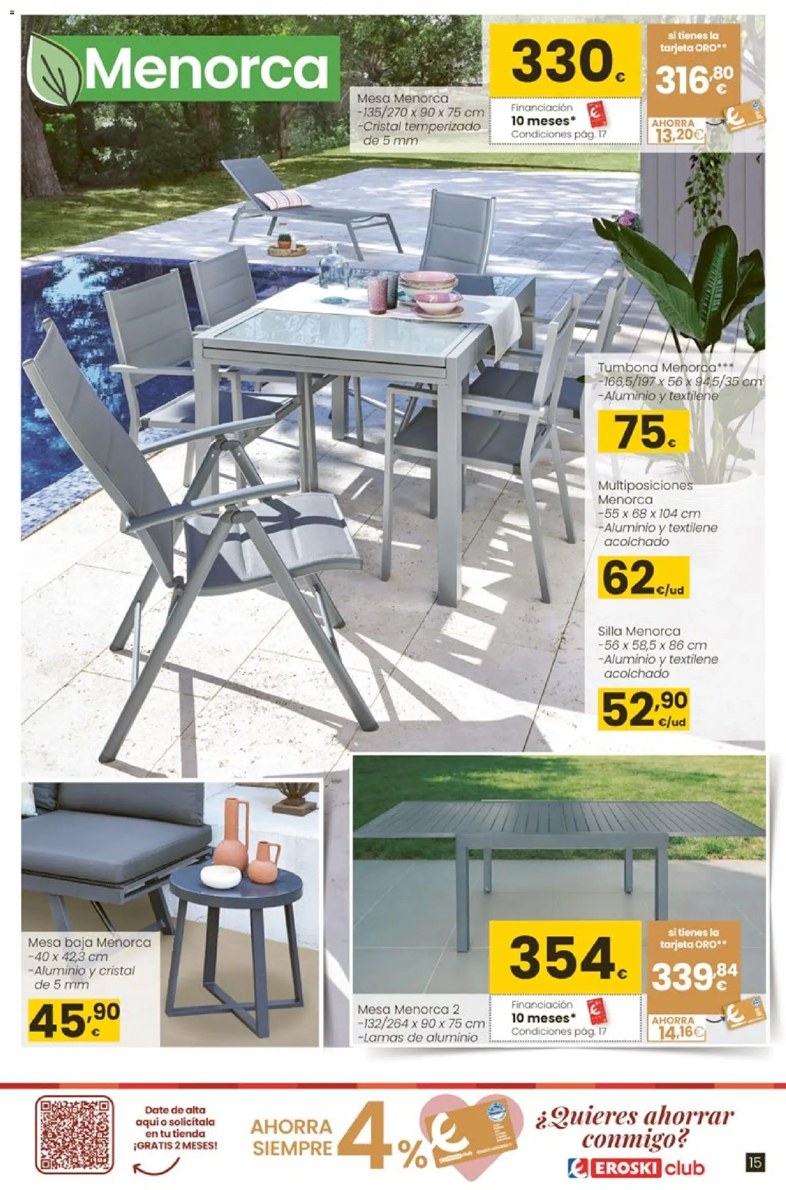 Eroski - Qué oasis │ válido desde el 26.03.2026 | Página: 15 | Productos: Tumbona, Mesa, Silla