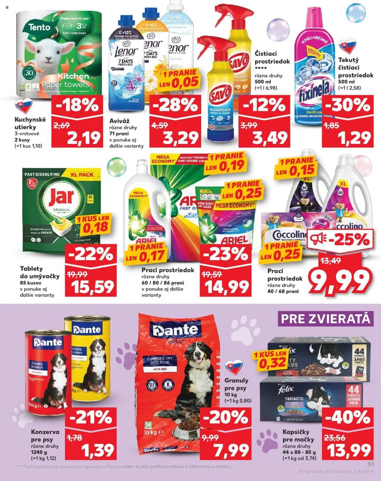 Nové Kaufland akcie – leták je platný od 25.09.2025 | Strana: 51 | Produkty: Felix, Čistiaci prostriedok, Ariel, Coccolino