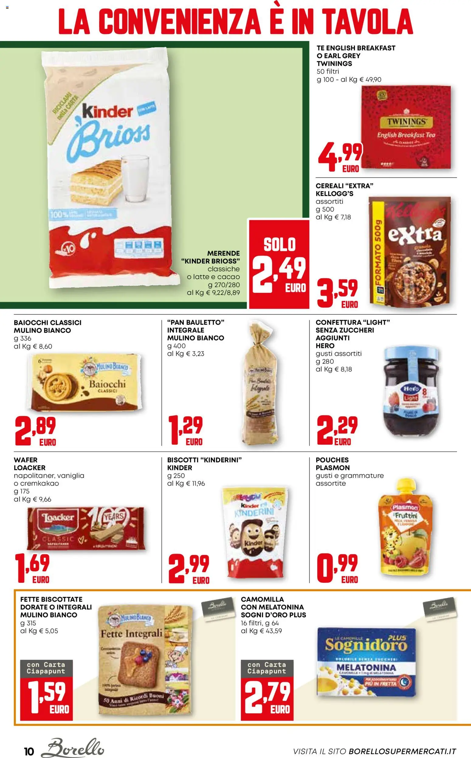 Volantino Borello Supermercati del 18.12.2025 | Pagina: 10 | Prodotti: Tè, Cereali, Cacao, Fette biscottate