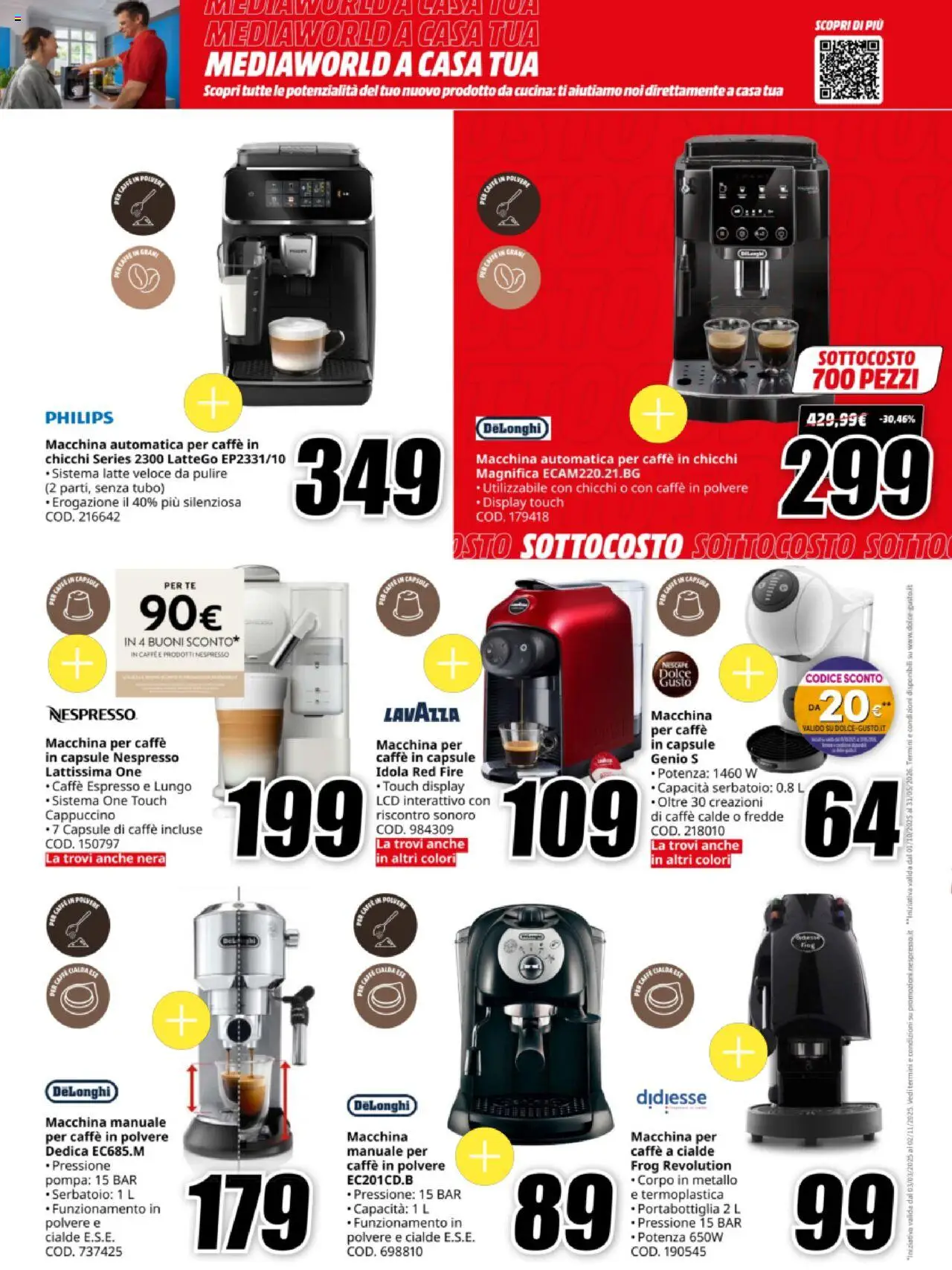 Volantino Media World del 03.10.2025 | Pagina: 31 | Prodotti: Caffè, Latte, Caffe in capsule, Lavazza