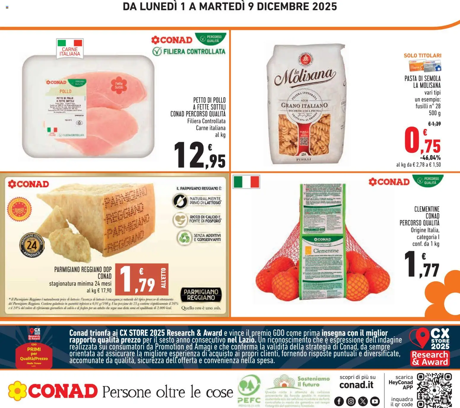 Volantino Conad del 01.12.2025 | Pagina: 28 | Prodotti: Petto di Pollo, Pollo, Parmigiano reggiano, Parmigiano