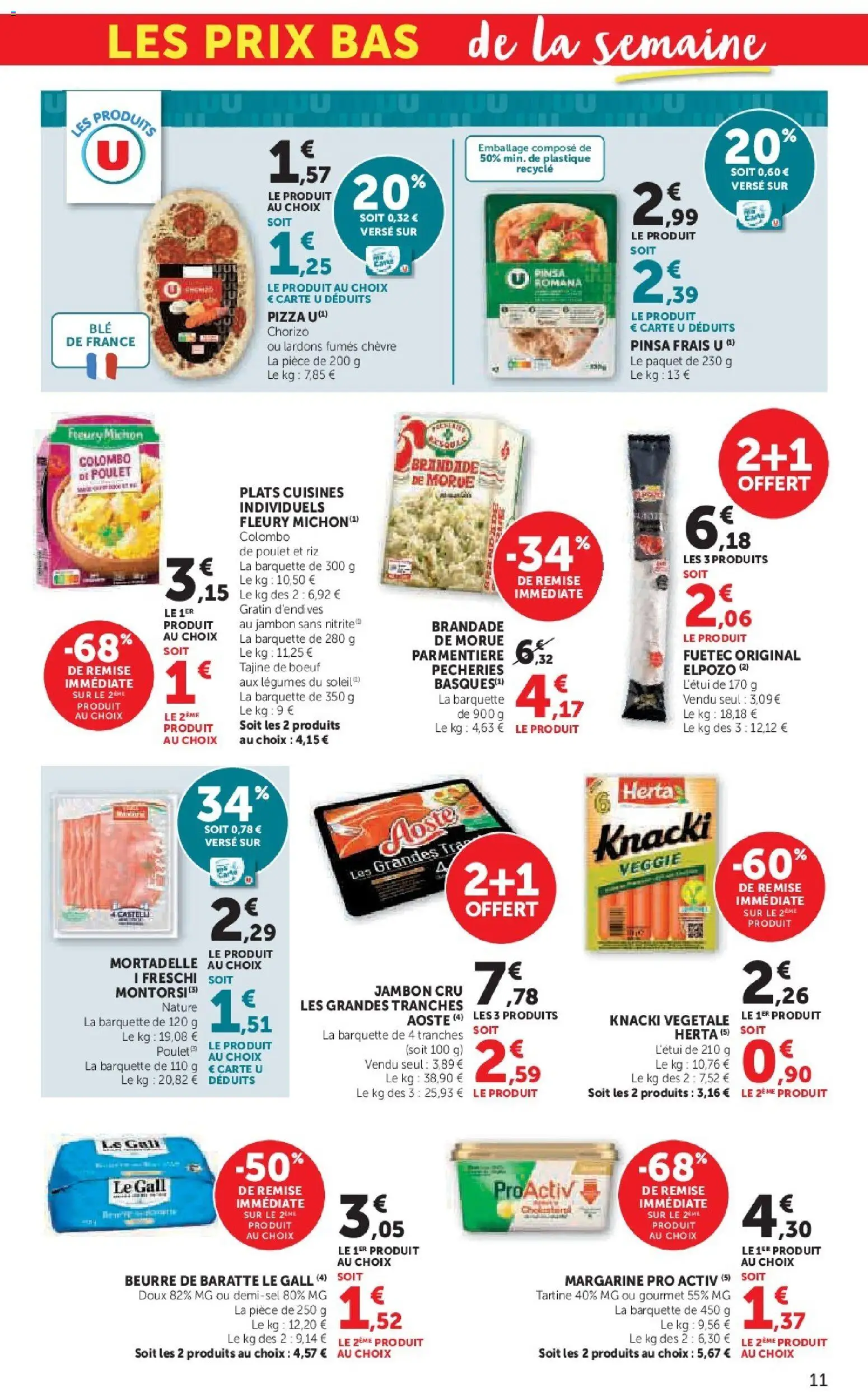 {H1} | Page: 11 | Produits: Lardons, Jambon, Pizza, Riz