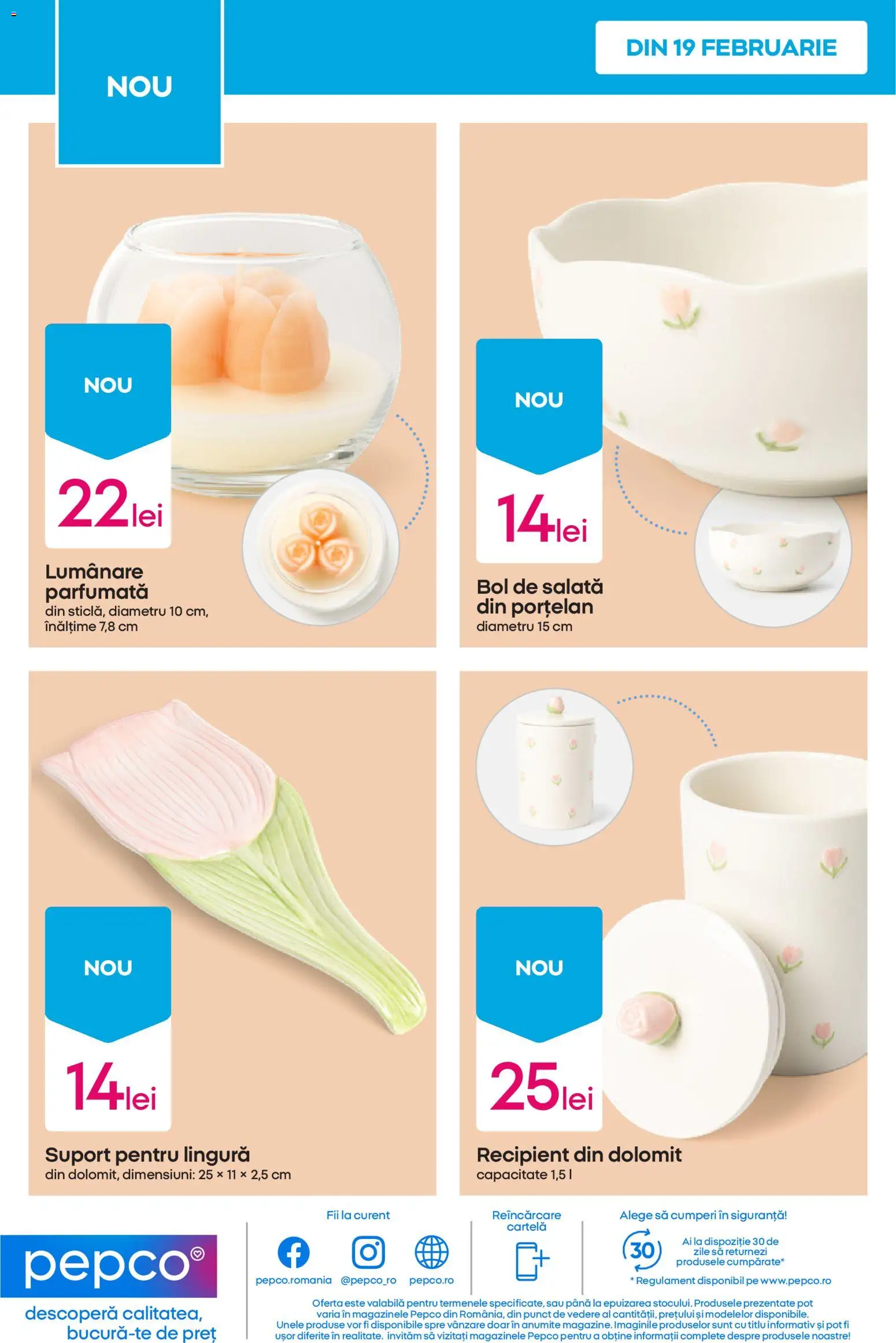 Noul catalog Pepco – valabil de la 26.02.2026 | Pagină: 14 | Produse: Bol, Lumânare, Salată