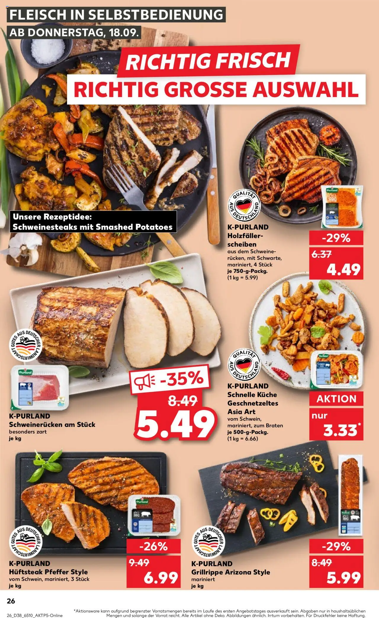 Kaufland prospekt Bremen	 – gültig ab 18.09.2025 | Seite: 26 | Produkte: Küche, Pfeffer, Schweinerucken, Fleisch