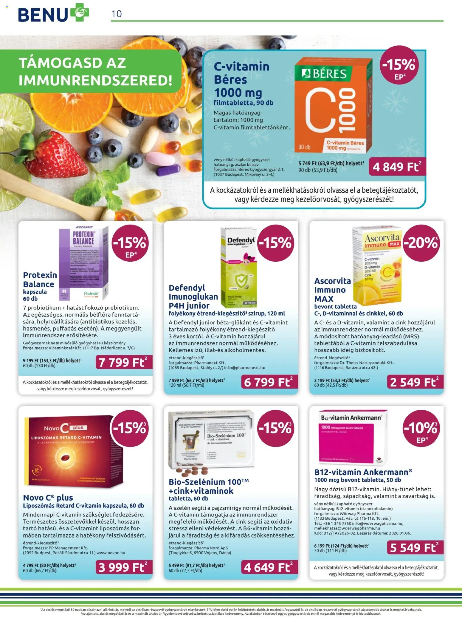 BENU Gyógyszertárak akciós ujság - amely érvényes a következő dátumtól: 01.02.2026 | Oldal: 10