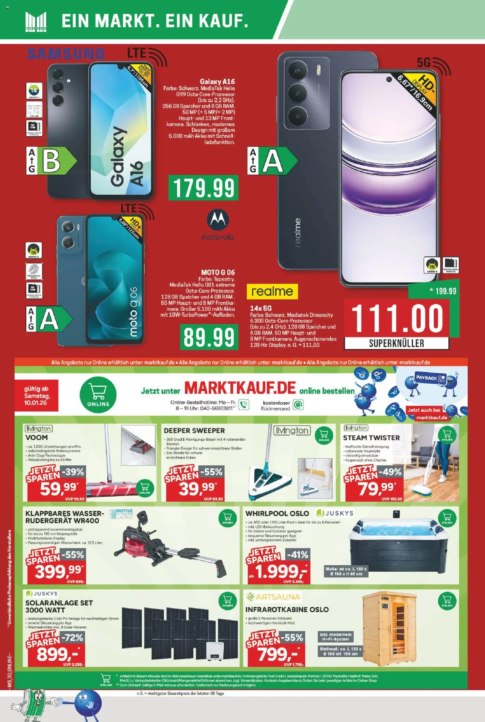 Marktkauf Prospekt 	 – gültig ab 12.01.2026 | Seite: 30 | Produkte: Sitzbank, Samsung, Wasser, Uhr