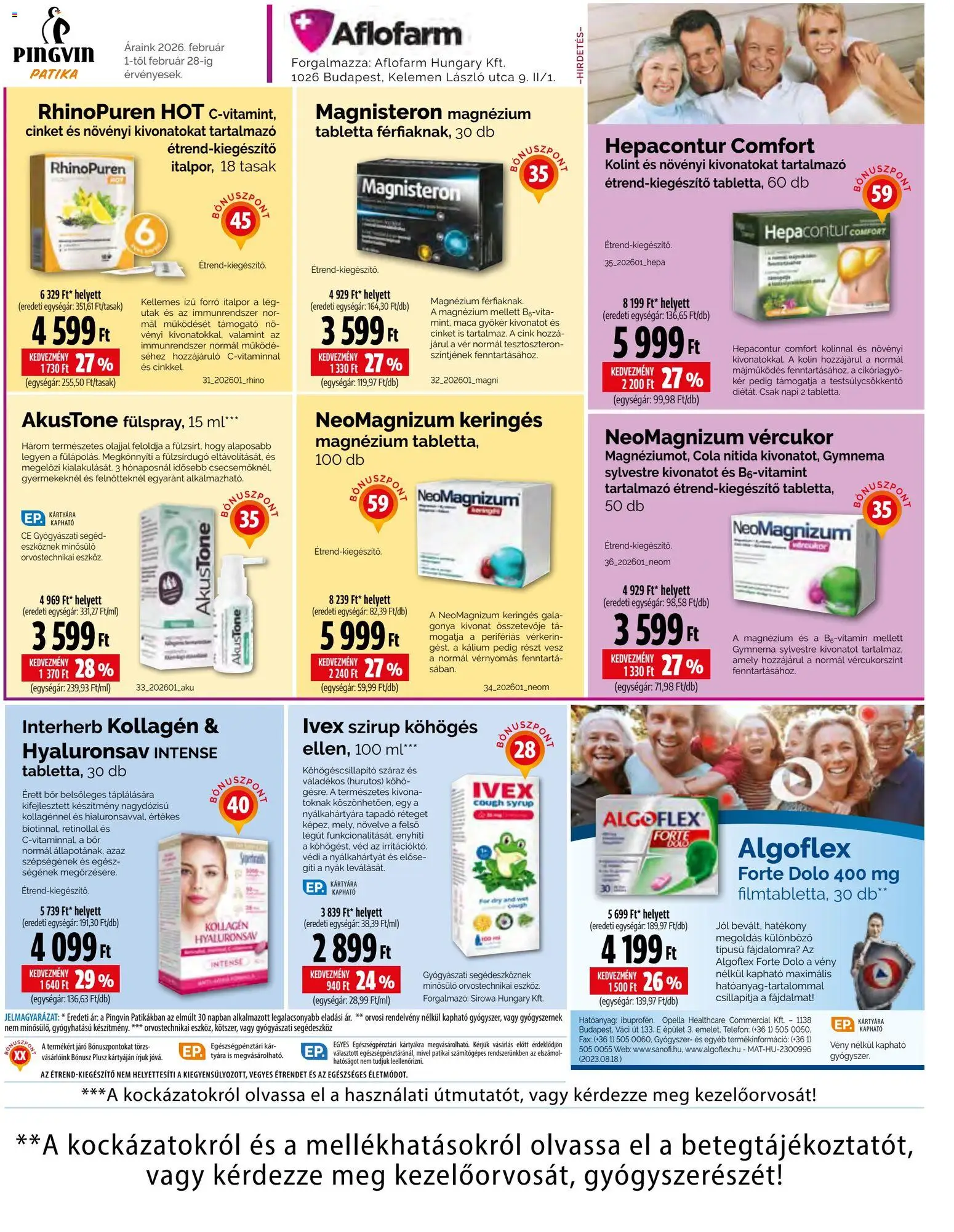 Pingvin Patika akciós ujság - amely érvényes a következő dátumtól: 01.02.2026 | Oldal: 8 | Termékek: Kollagén, Cola, Bor, Italpor