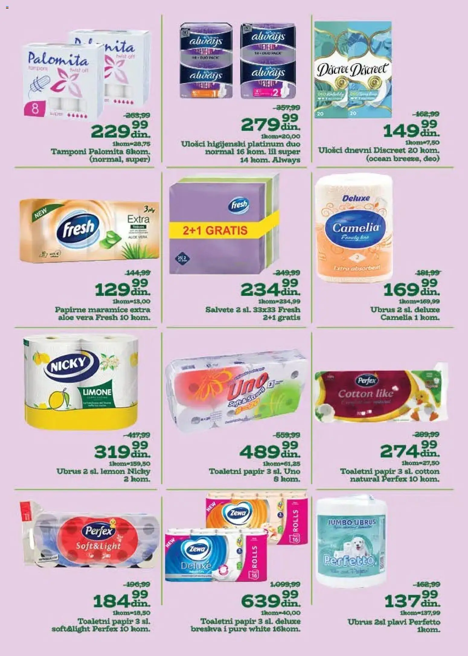 Univerexport katalog - važi od 10.11.2025 | Strana: 24 | Proizvode: Salvete, Ubrus, Breskva