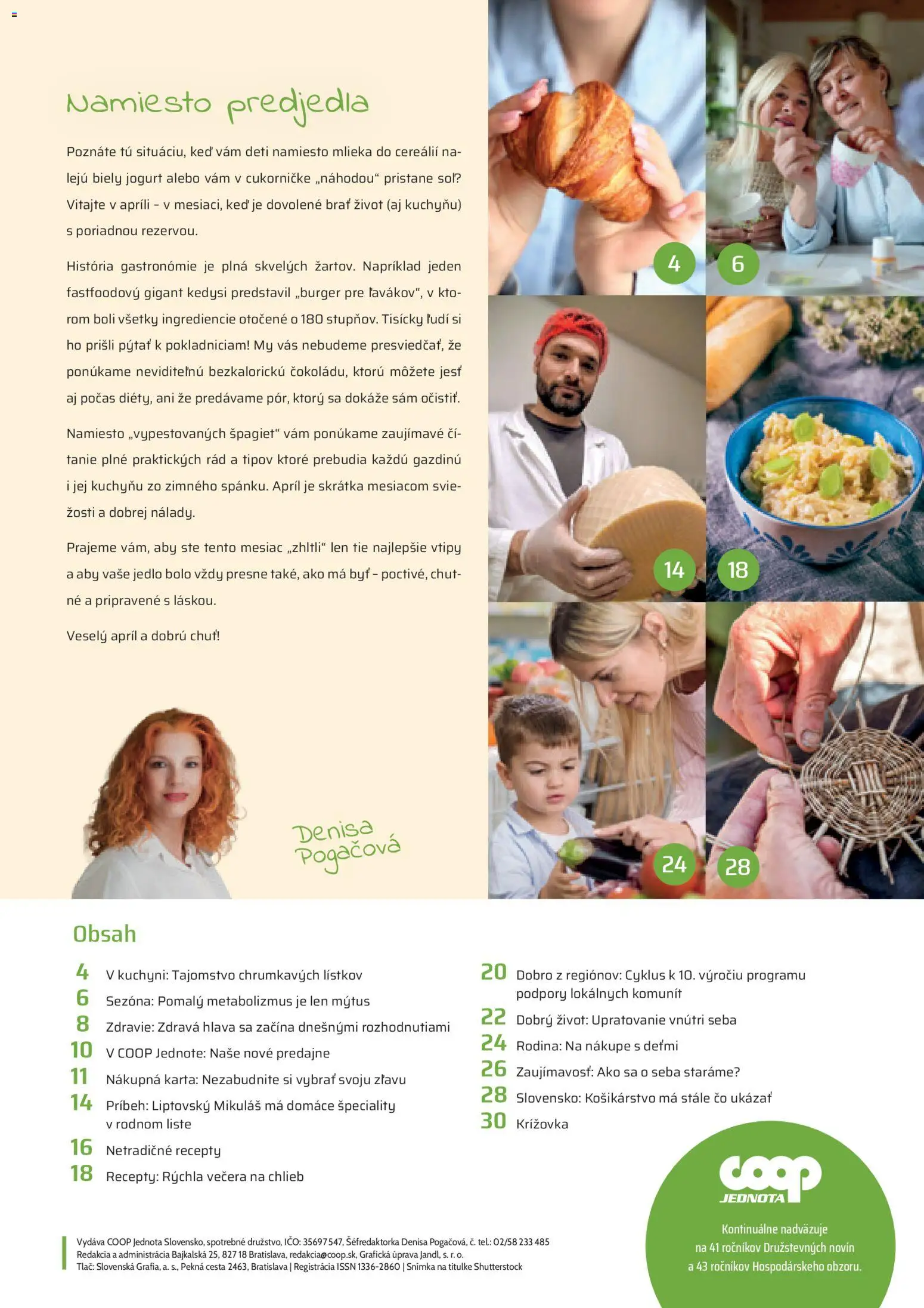 Nové COOP Jednota akcie – leták je platný od 01.04.2026 | Strana: 3 | Produkty: Jogurt, Chlieb, Biely jogurt, Soľ