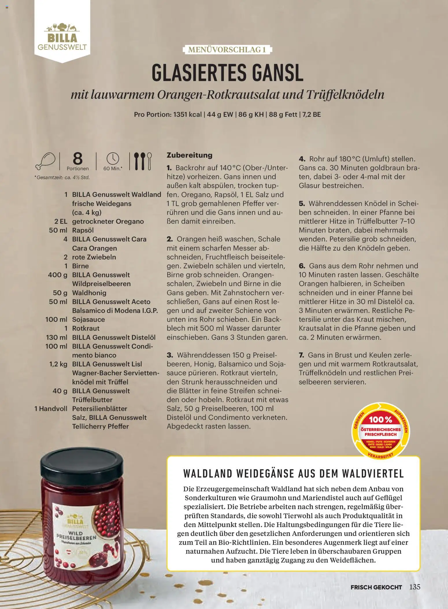 Billa  Frisch Gekocht gültig ab 01.11.2025 | Seite: 131 | Produkte: Pfeffer, Birne, Petersilie, Orangen