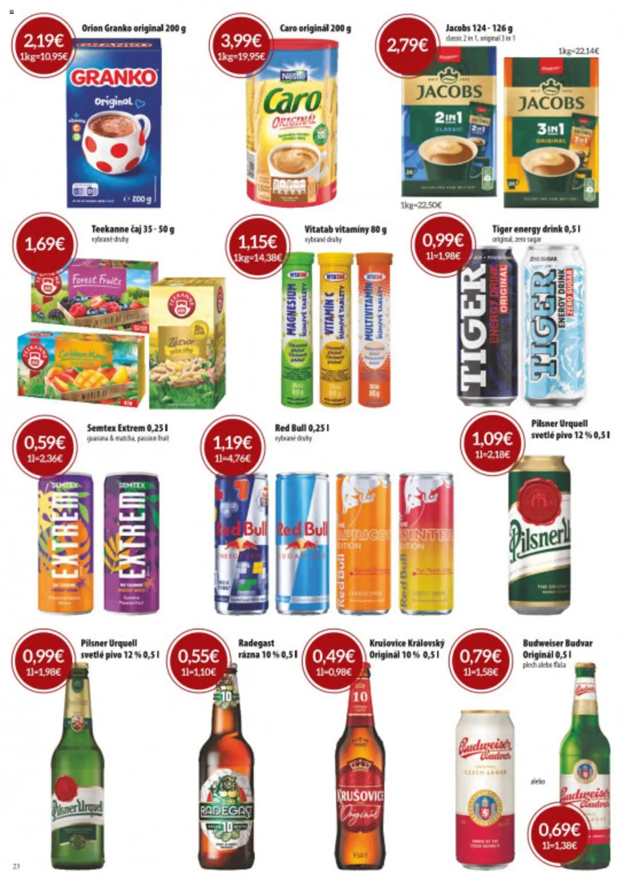 Nové CBA Verex akcie – leták je platný od 02.10.2025 | Strana: 23 | Produkty: Zázvor, Radegast, Red Bull, Granko