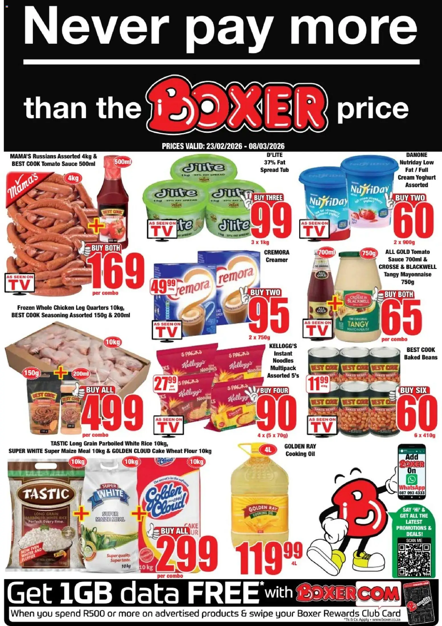 New Boxer catalogue – valid from 23.02.2026 | Page: 1 | Products: Data, Hat, Yoghurt, Noodles