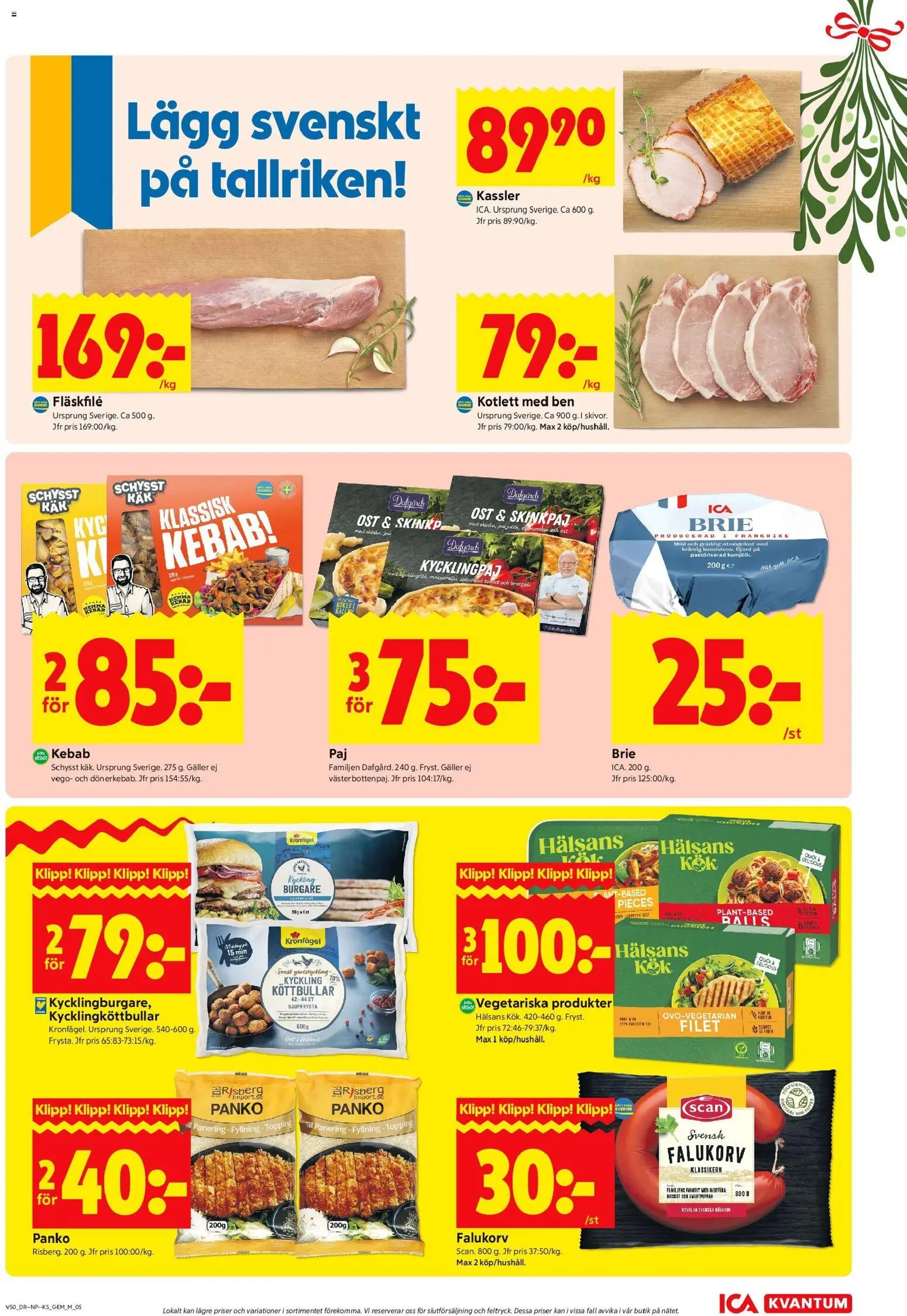 ICA Kvantum reklamblad aktuell från 08.12.2025 | Sida: 5 | Produkter: Galler, Falukorv, Ost, Broccoli