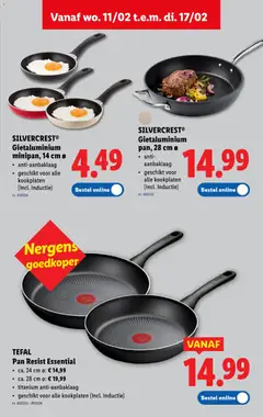 SILVERCREST® Gietaluminium pan, 28 cm Ø, anti-aanbaklaag, geschikt voor alle kookplaten (incl. inductie) - Voorbeeld van een folder van Lidl, geldig van 11.02.2026 | Pagina: 41 | Producten: Pan