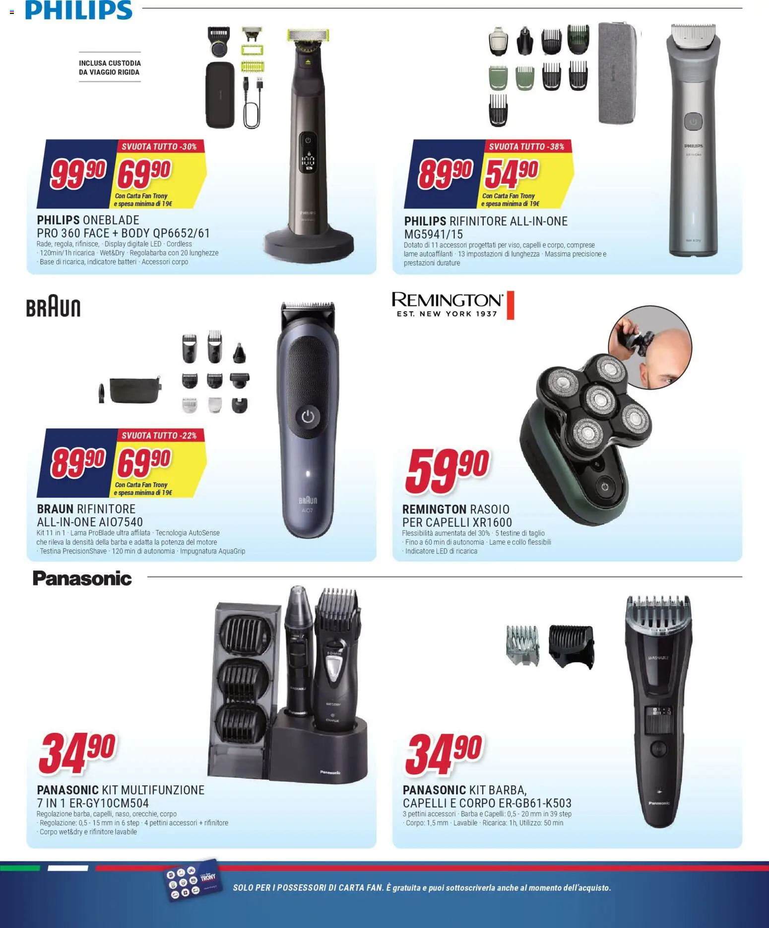 Volantino Trony del 15.01.2026 | Pagina: 19 | Prodotti: Rasoio, Regolabarba, Fan