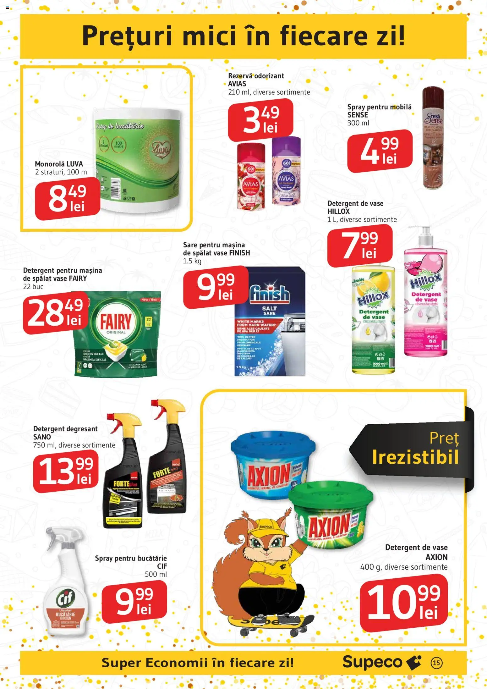 Noul catalog Supeco – valabil de la 27.12.2025 | Pagină: 15 | Produse: Mici, Detergent, Detergent pentru mașina de spălat, Sare
