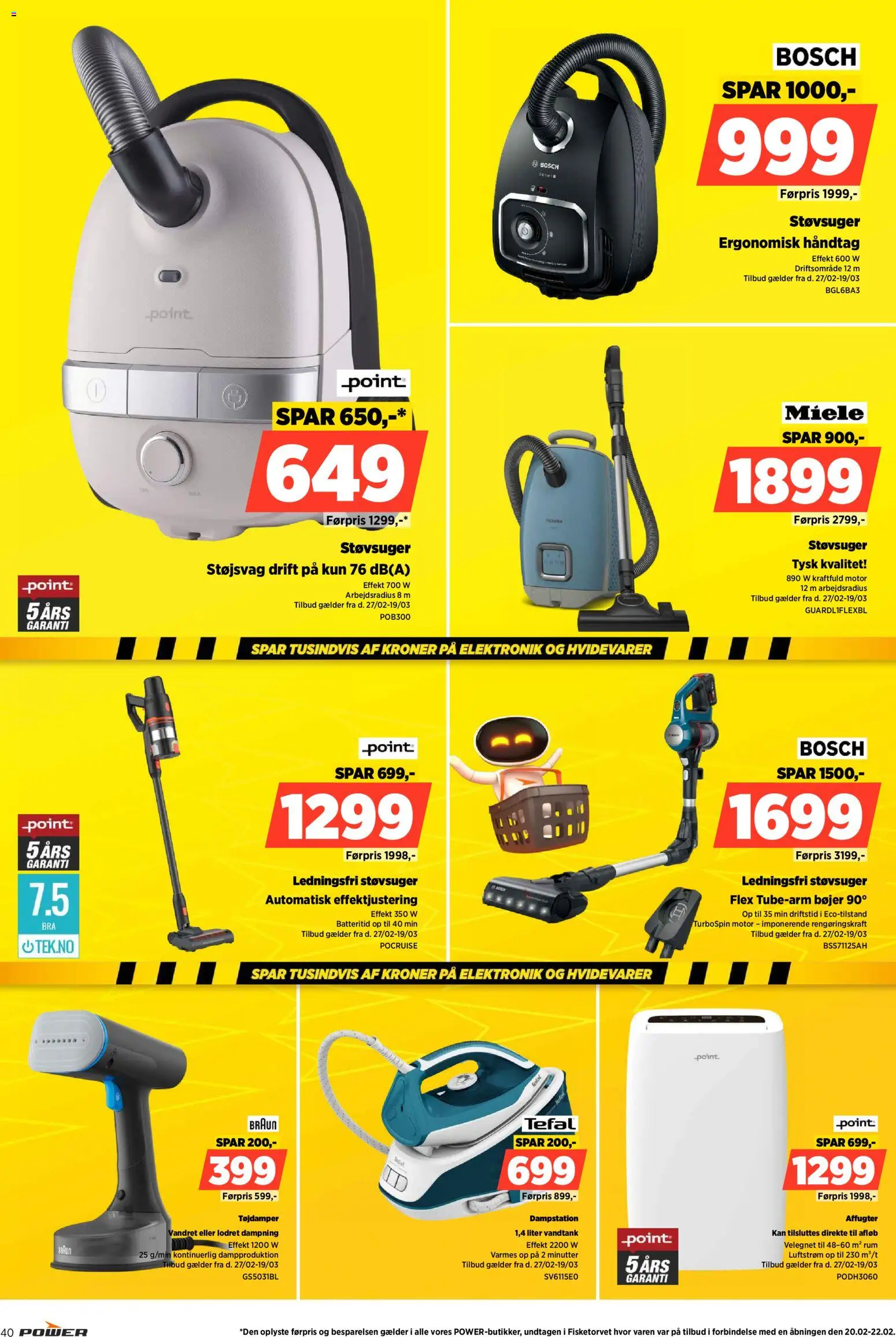 Power tilbudsavis – gyldig fra 03.04.2026 | Side: 40 | Produkter: Støvsuger