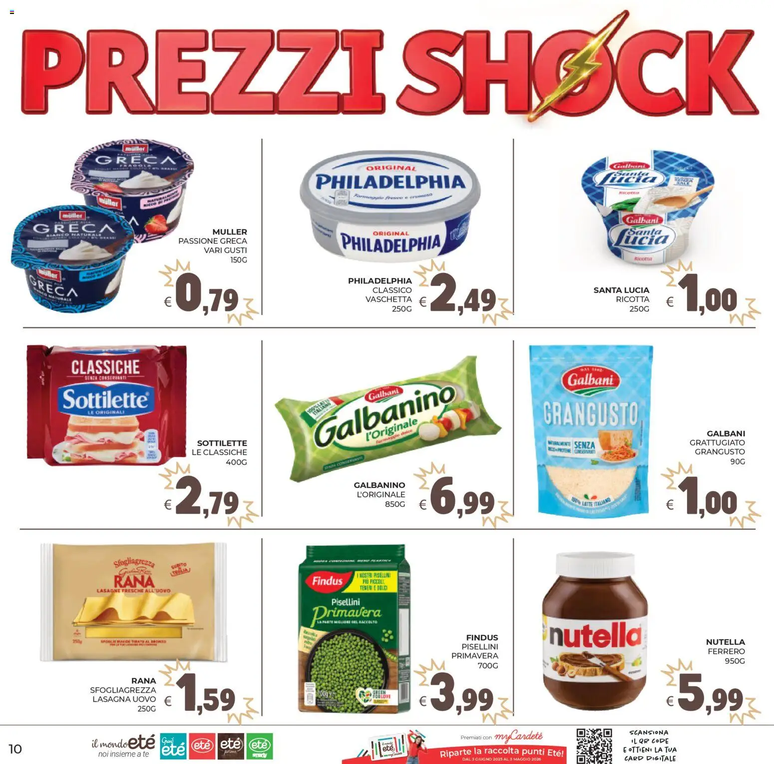 Volantino Eté del 24.03.2026 | Pagina: 10 | Prodotti: Formaggio, Lasagna, Nutella, Ricotta