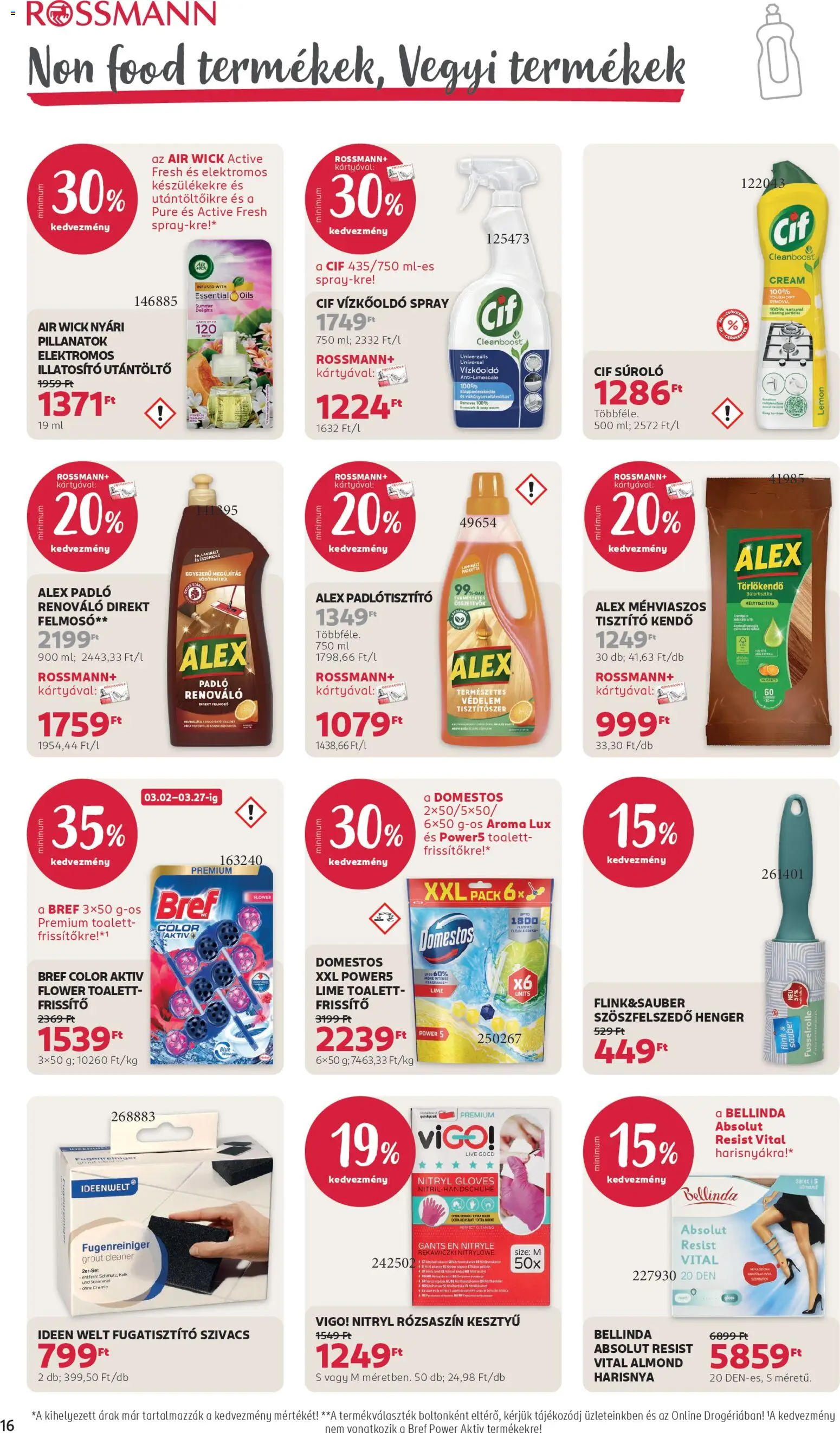 Rossmann akciós ujság - amely érvényes a következő dátumtól: 02.03.2026 | Oldal: 18 | Termékek: Felmosó, Harisnya, Roller, Törlőkendő