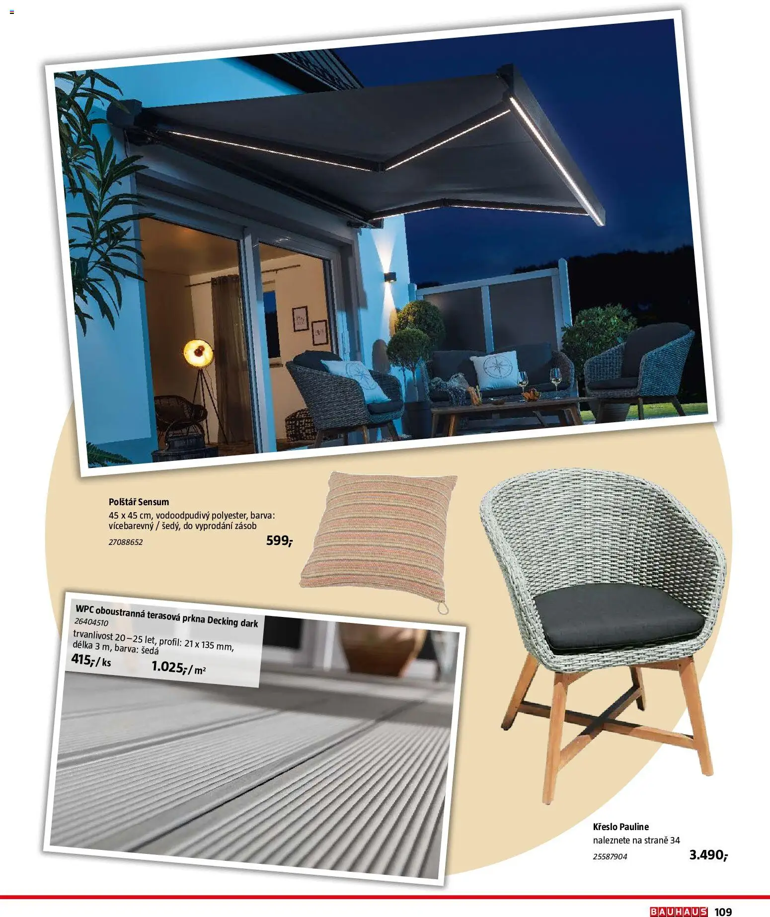 Bauhaus katalog Záhradní nábytek od 08.04.2026 | Strana: 109 | Produkty: Polštář, Křeslo