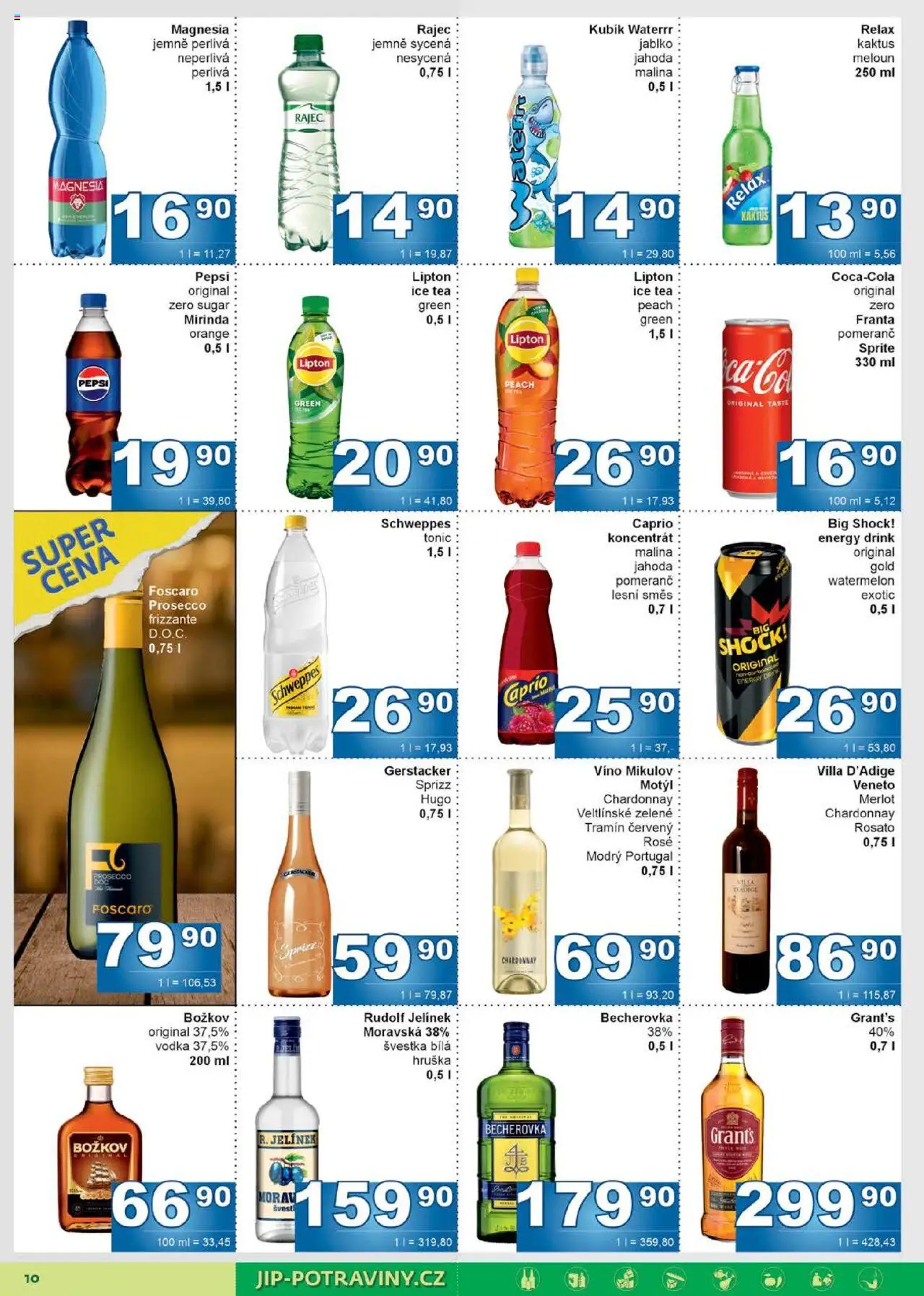 Jip leták od 16.07.2025 | Strana: 10 | Produkty: Sprite, Kubík Waterrr, Big Shock, Energy drink