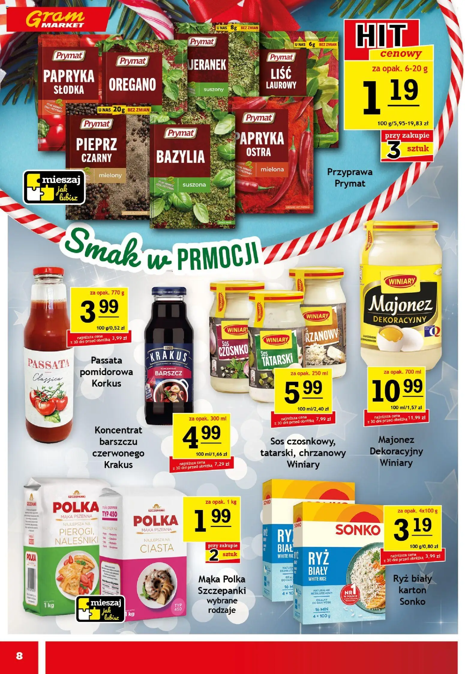 Gram Market Gazetka od 10.12.2025 | Strona: 8 | Produkty: Oregano, Półka, Bazylia, Majonez winiary
