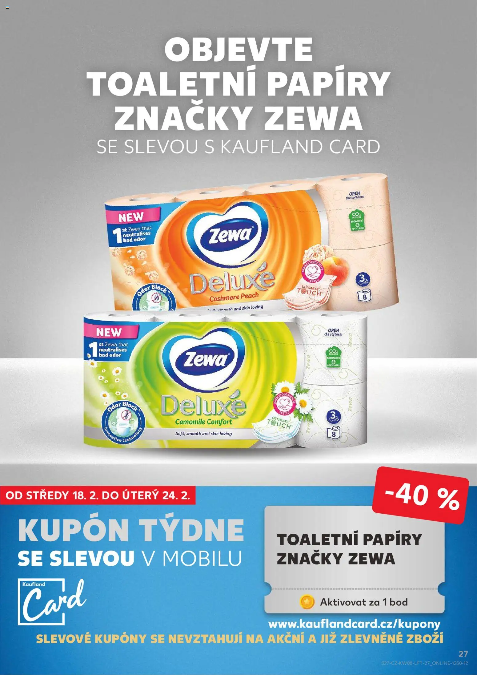 Kaufland leták - Praha 4 od 18.02.2026 | Strana: 27 | Produkty: Zewa deluxe, Deluxe, Zewa