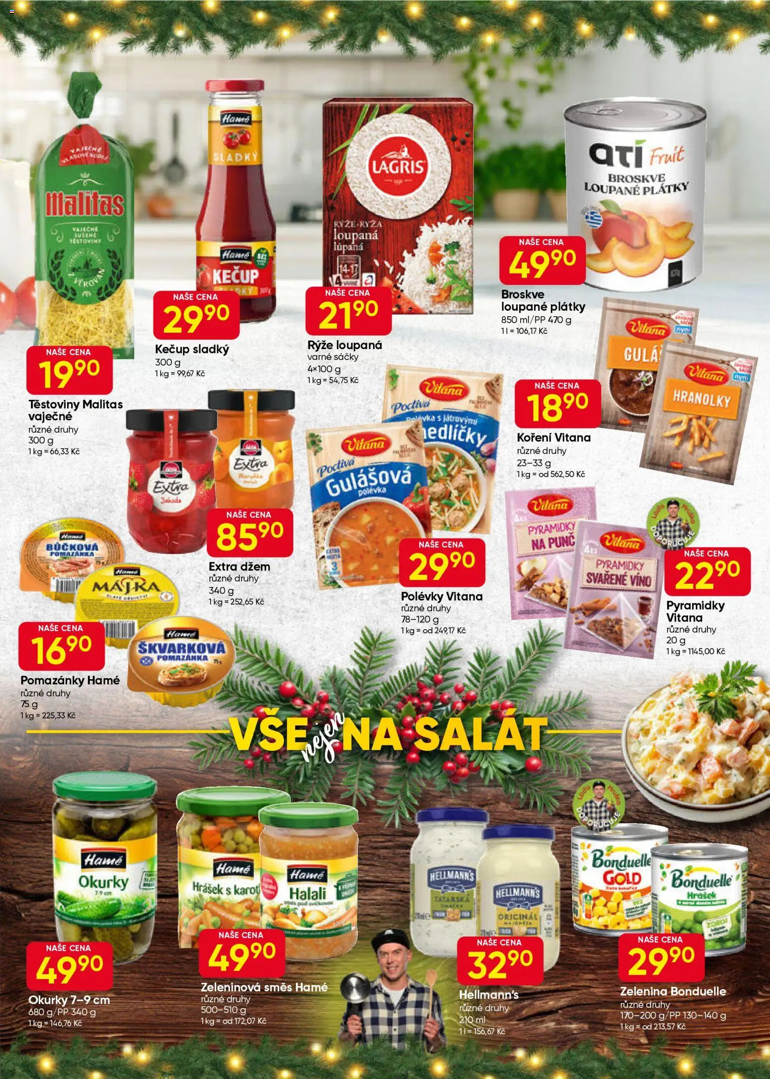 Hruška leták od 10.12.2025 | Strana: 5 | Produkty: Pomazánky, Rýže, Těstoviny, Broskve