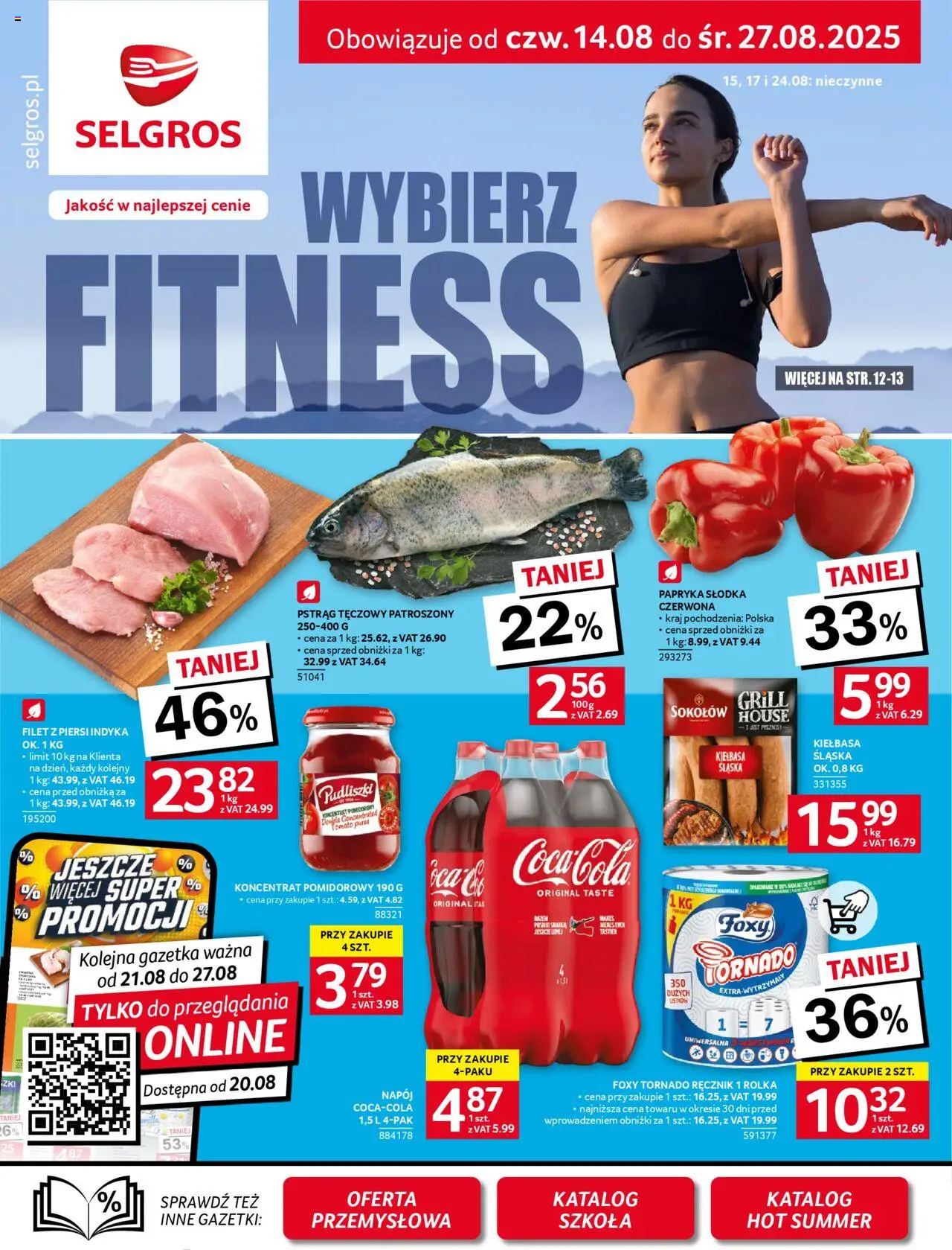 Selgros cash&carry Gazetka od 14.08.2025 | Strona: 1 | Produkty: Kiełbasa, Pstrąg, Papryka, Kiełbasa śląska
