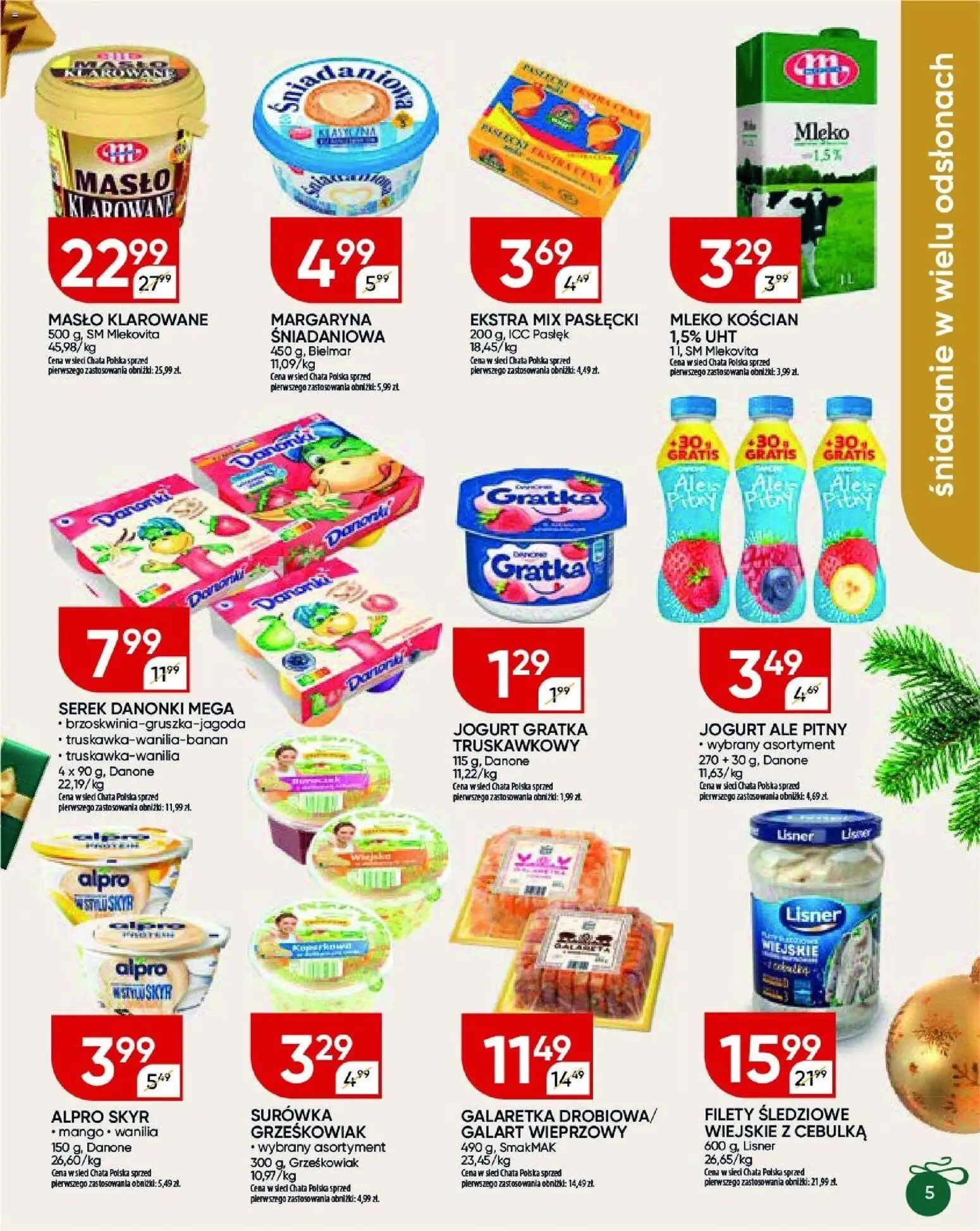 Chata Polska Gazetka od 18.12.2025 | Strona: 25 | Produkty: Mango, Margaryna, Mleko, Skyr