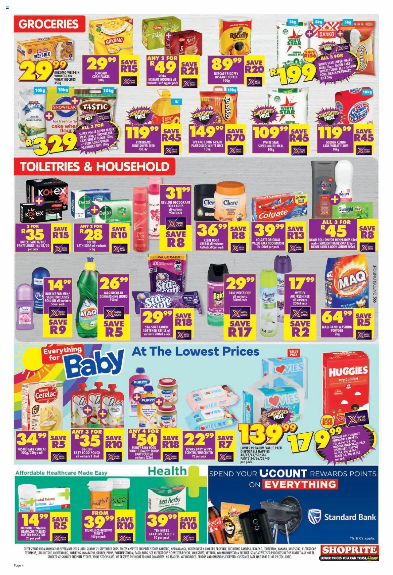 New Shoprite catalogue – valid from 08.09.2025 | Page: 4 | Products: Powder, Cream, Herbs, Lotion