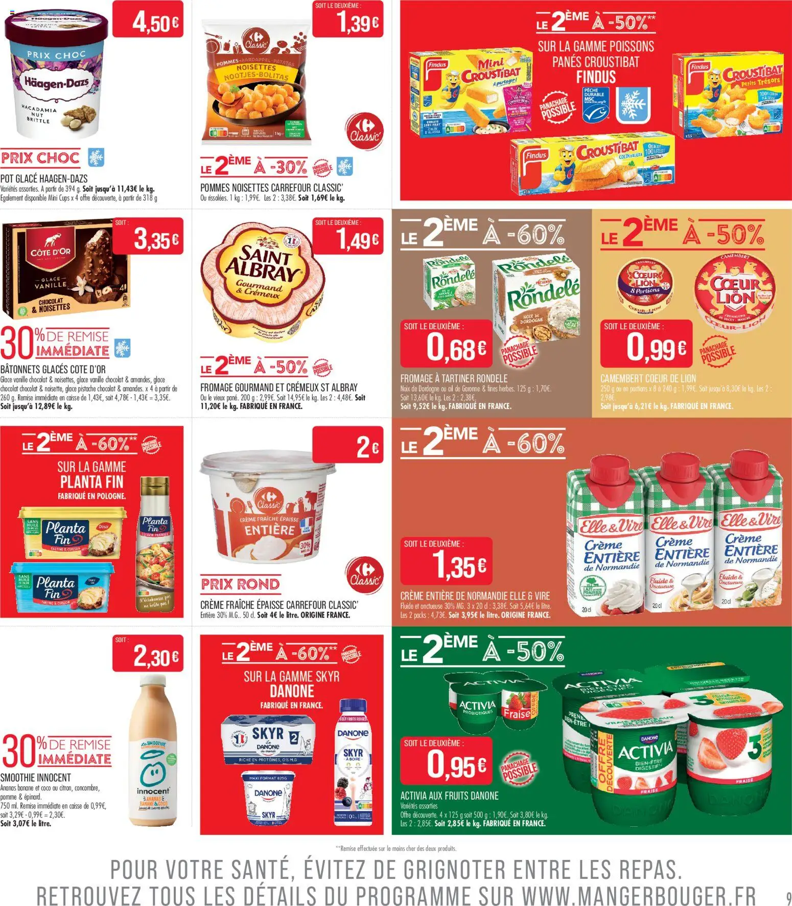 {H1} | Page: 9 | Produits: Glaces, Noisettes, Digestif, Banane