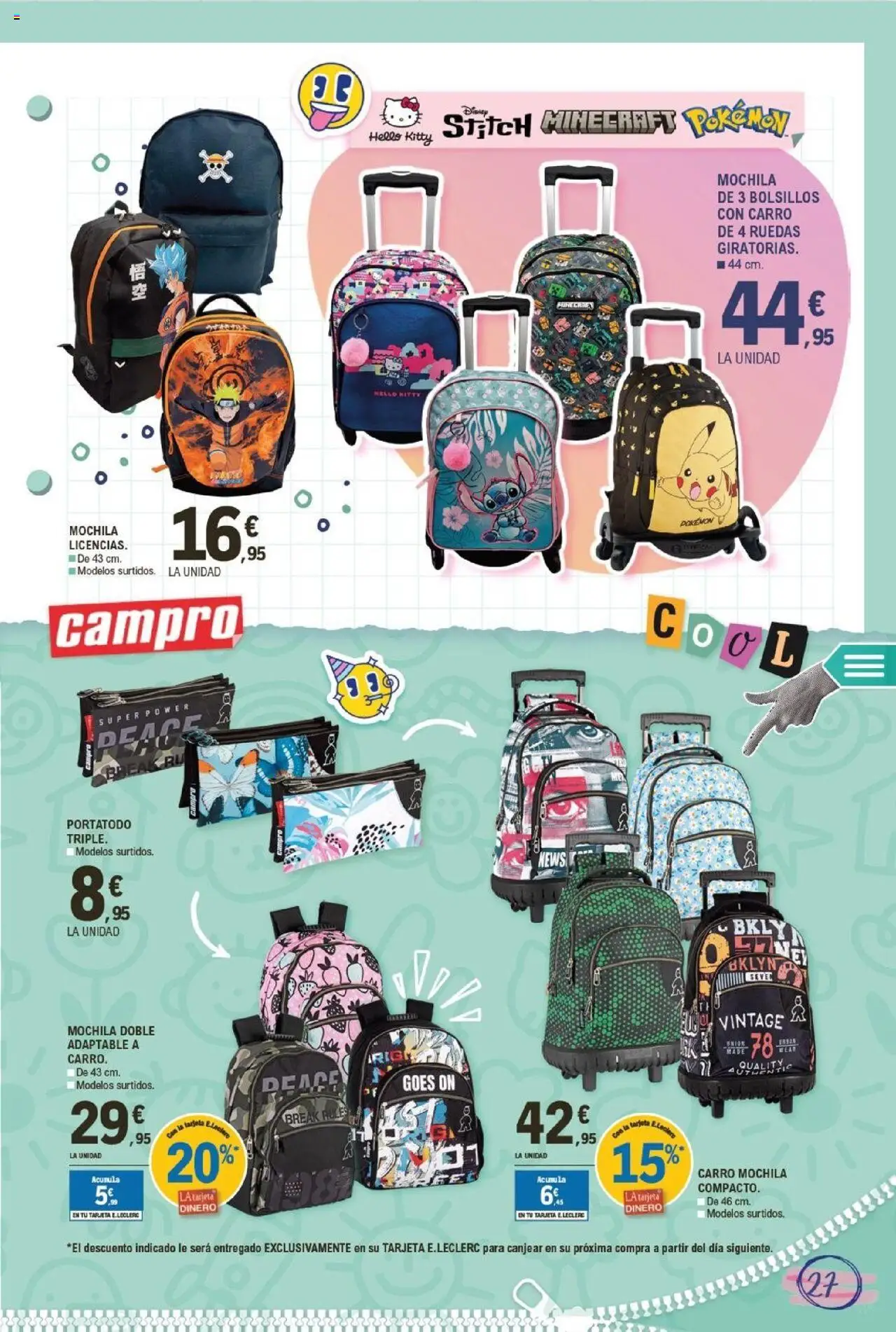 E.Leclerc folleto │ válido desde el 11.08.2025 | Página: 27 | Productos: Mochila