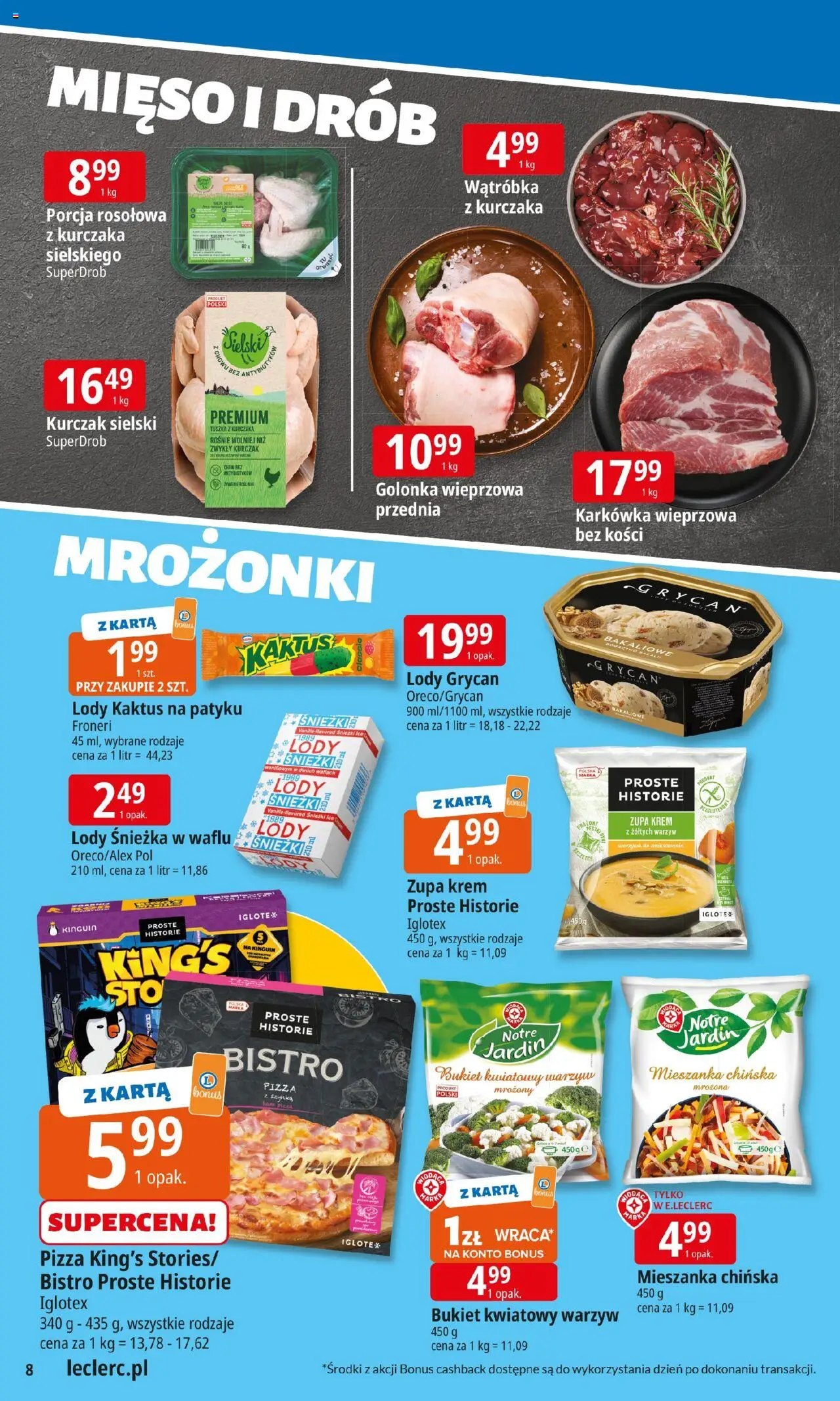 E.Leclerc Gazetka - Zamość od 08.09.2025 | Strona: 8 | Produkty: Karta, Kurczak, Karkówka wieprzowa, Zupa
