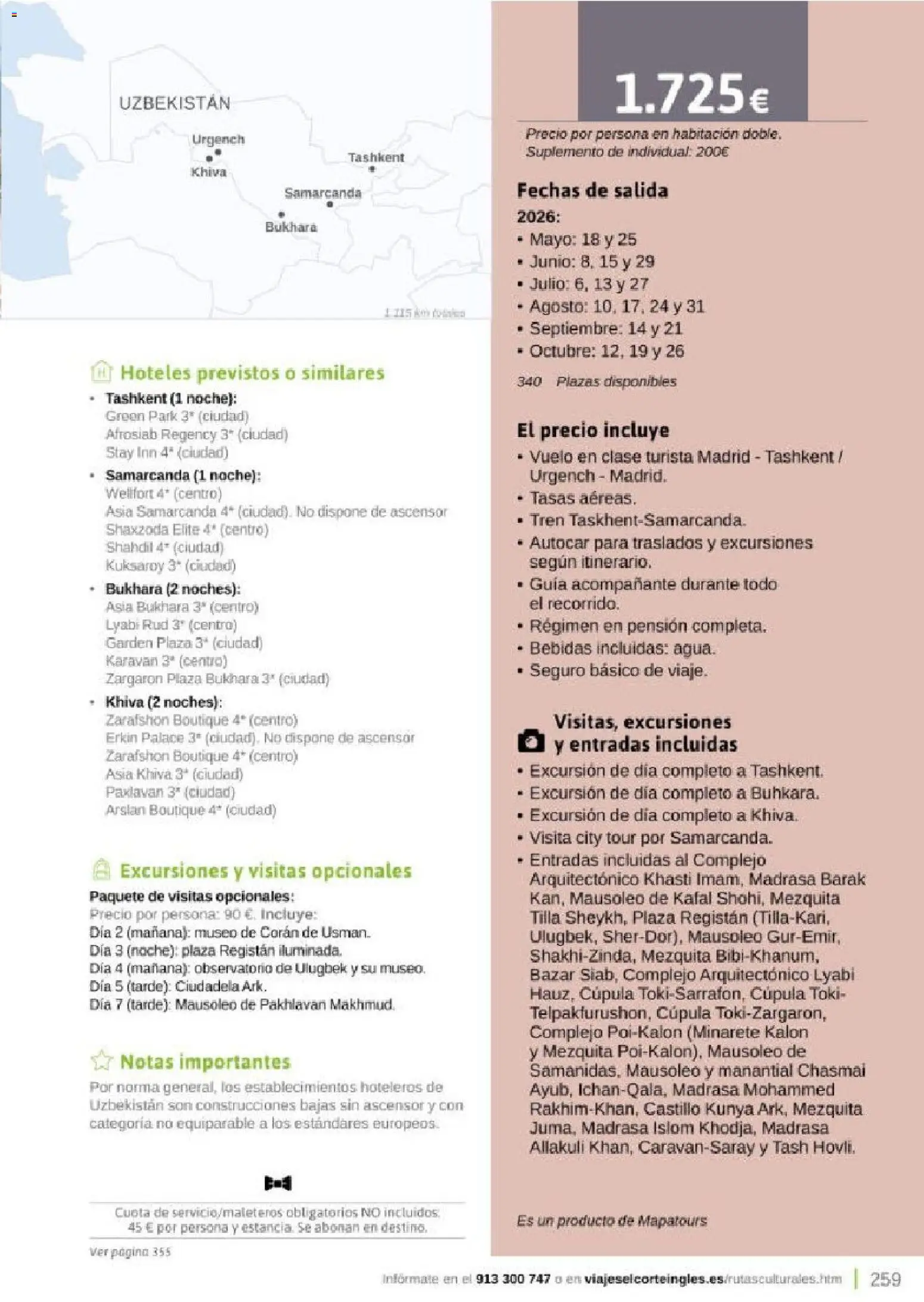 Viajes El Corte Inglés Rutas Culturales de la Comunidad de Madrid │ válido desde el 01.04.2026 | Página: 259