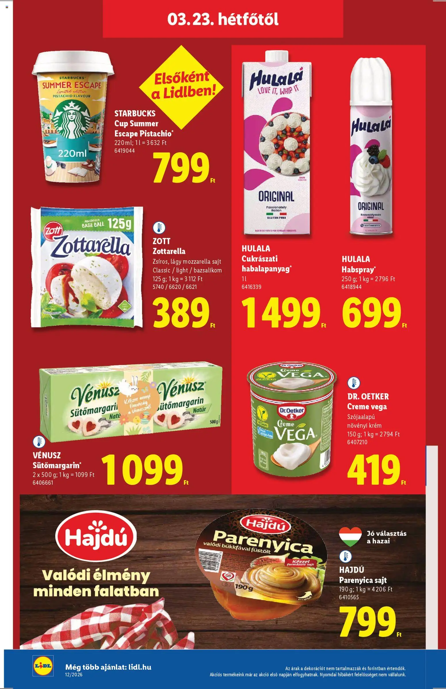 Lidl akciós ujság - amely érvényes a következő dátumtól: 19.03.2026 | Oldal: 52 | Termékek: Parenyica, Sajt, Parenyica sajt, Vegán