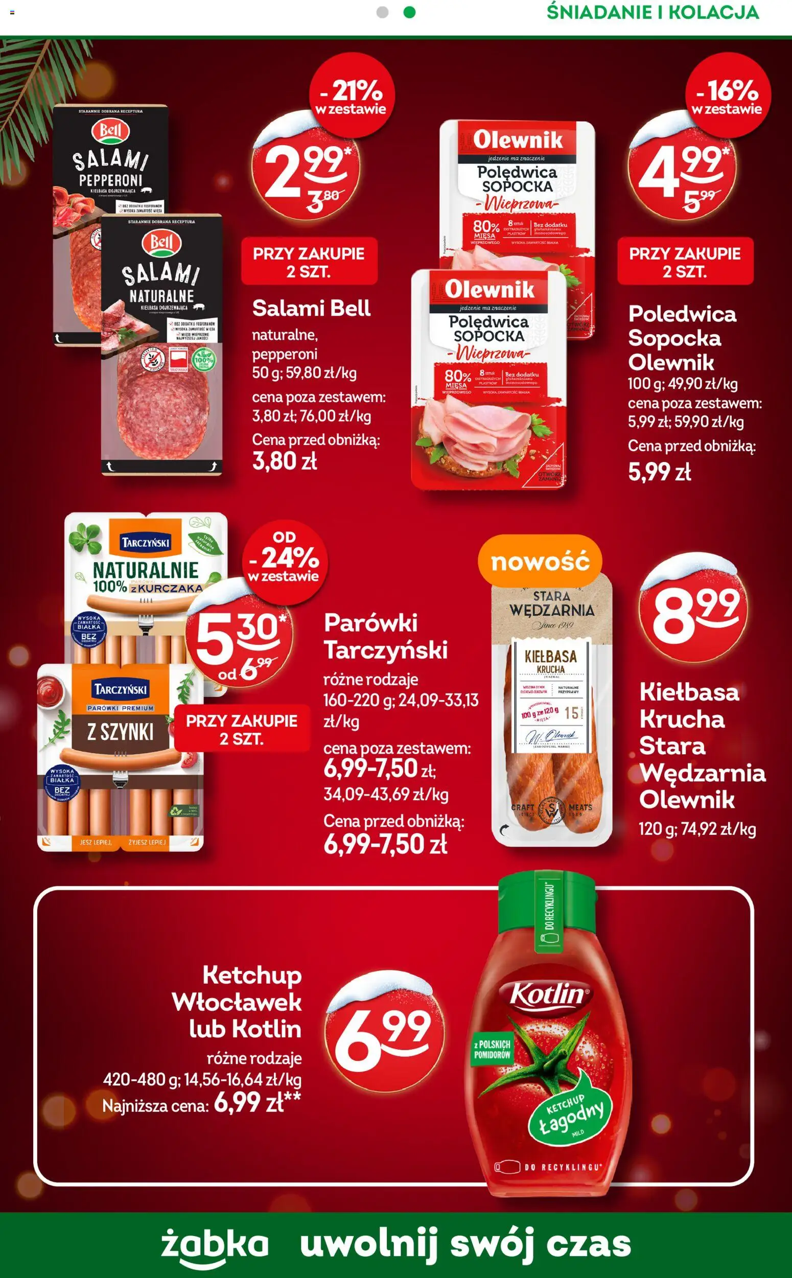Żabka Gazetka - Codzienne produkty od 17.12.2025 | Strona: 17 | Produkty: Kiełbasa, Ketchup, Parówki, Salami