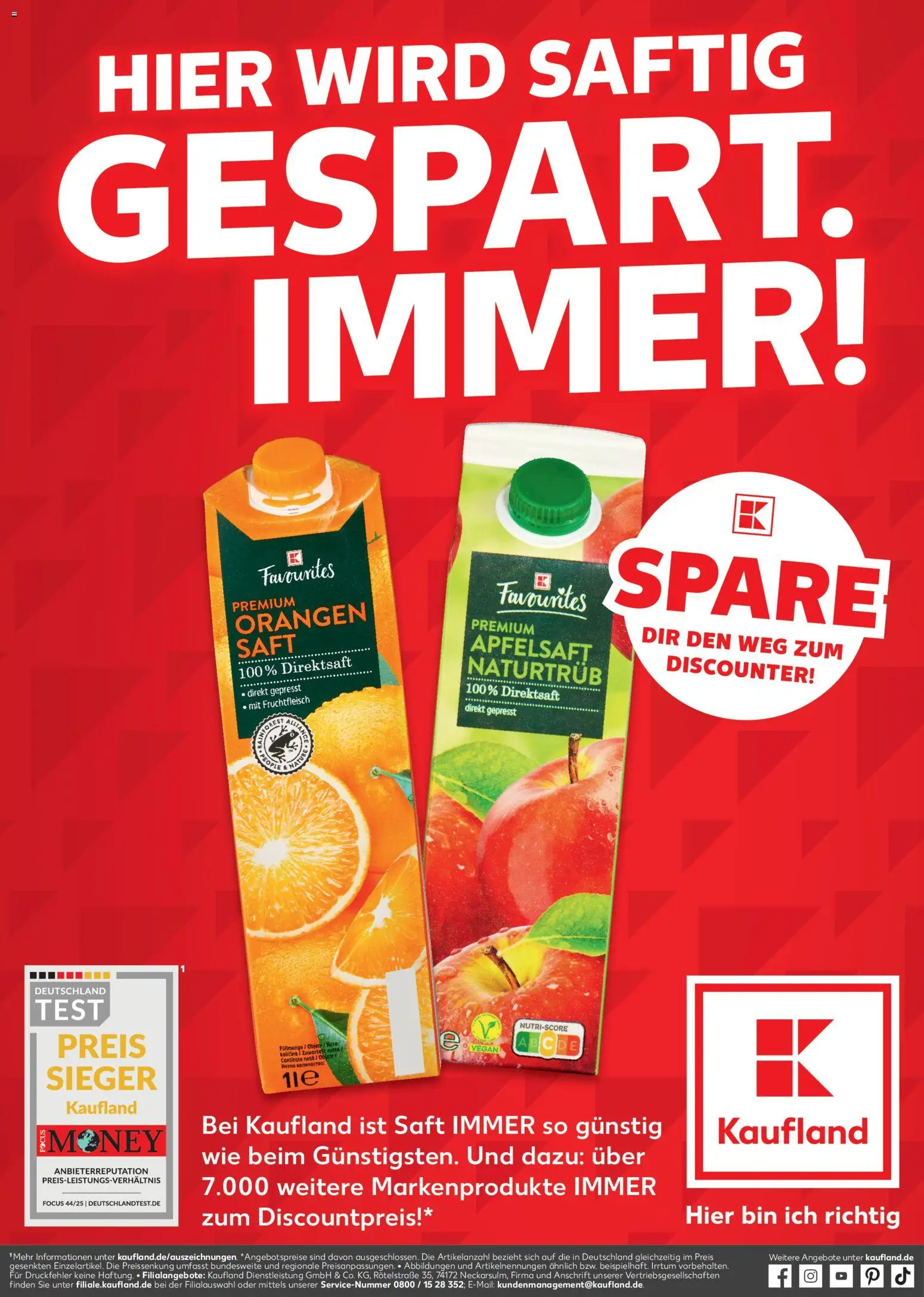 Kaufland prospekt Rostock	 – gültig ab 25.11.2025 | Seite: 1 | Produkte: Orangen, Orangensaft, Apfelsaft, Saft