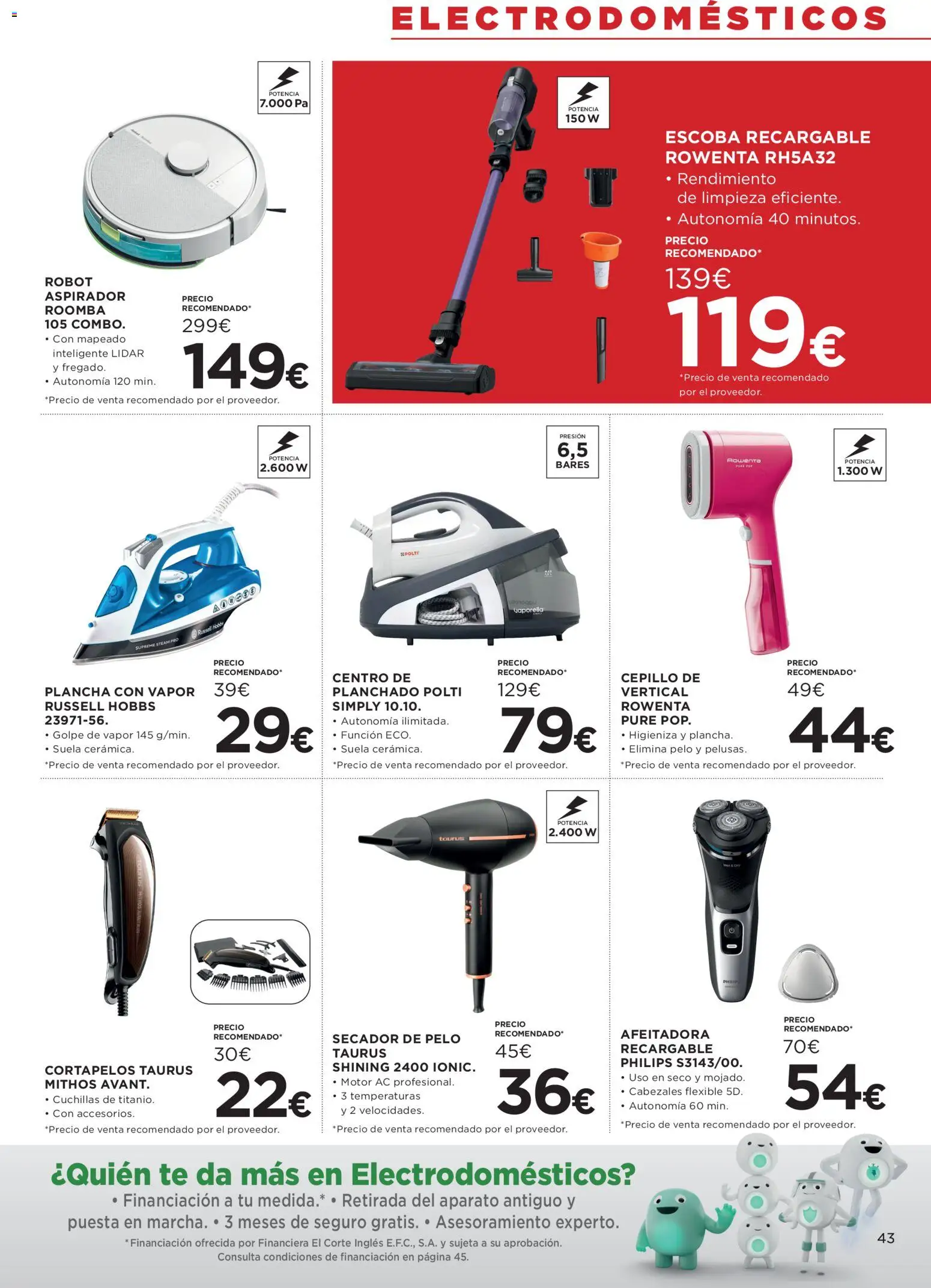 Hipercor catálogo │ válido desde el 09.04.2026 | Página: 43 | Productos: Cepillo, Té, Cortapelos, Secador de pelo