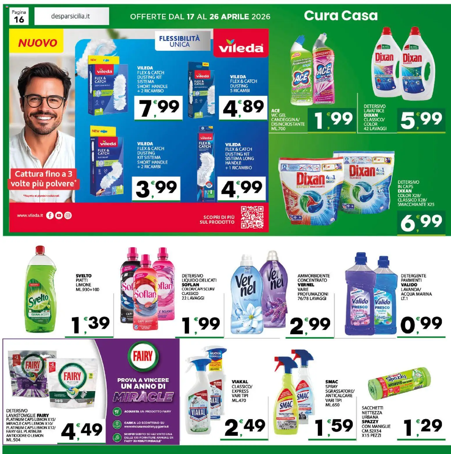 Volantino Despar del 17.04.2026 | Pagina: 16 | Prodotti: Detergente, Anticalcare, Sgrassatore, Lavastoviglie